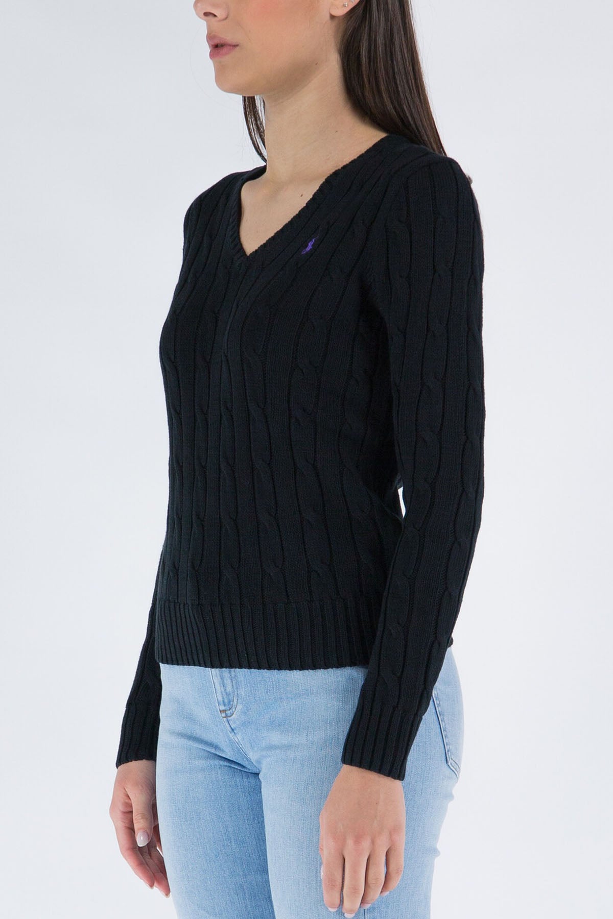 Polo Ralph Lauren Pima Cotton Slim Fit V Yaka Saç Örgü Triko-Libas Trendy Fashion Store