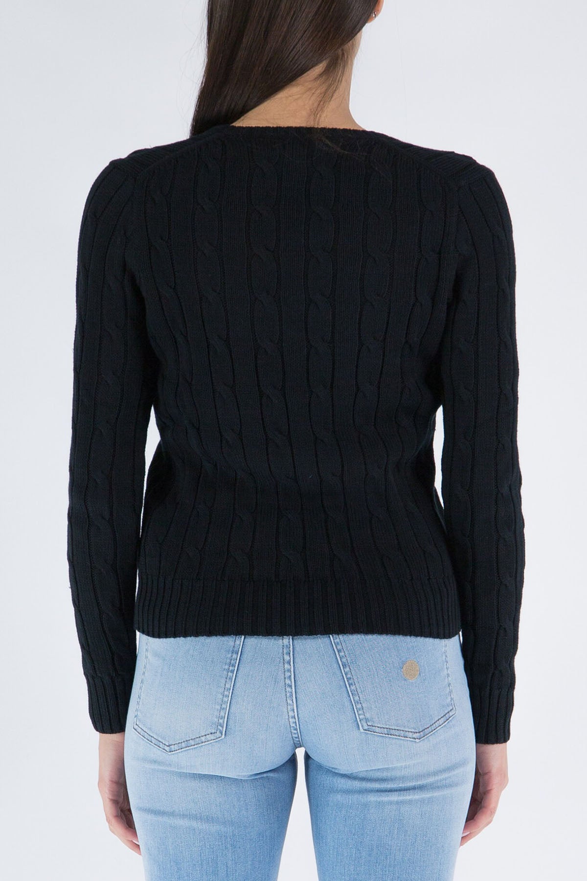 Polo Ralph Lauren Pima Cotton Slim Fit V Yaka Saç Örgü Triko-Libas Trendy Fashion Store