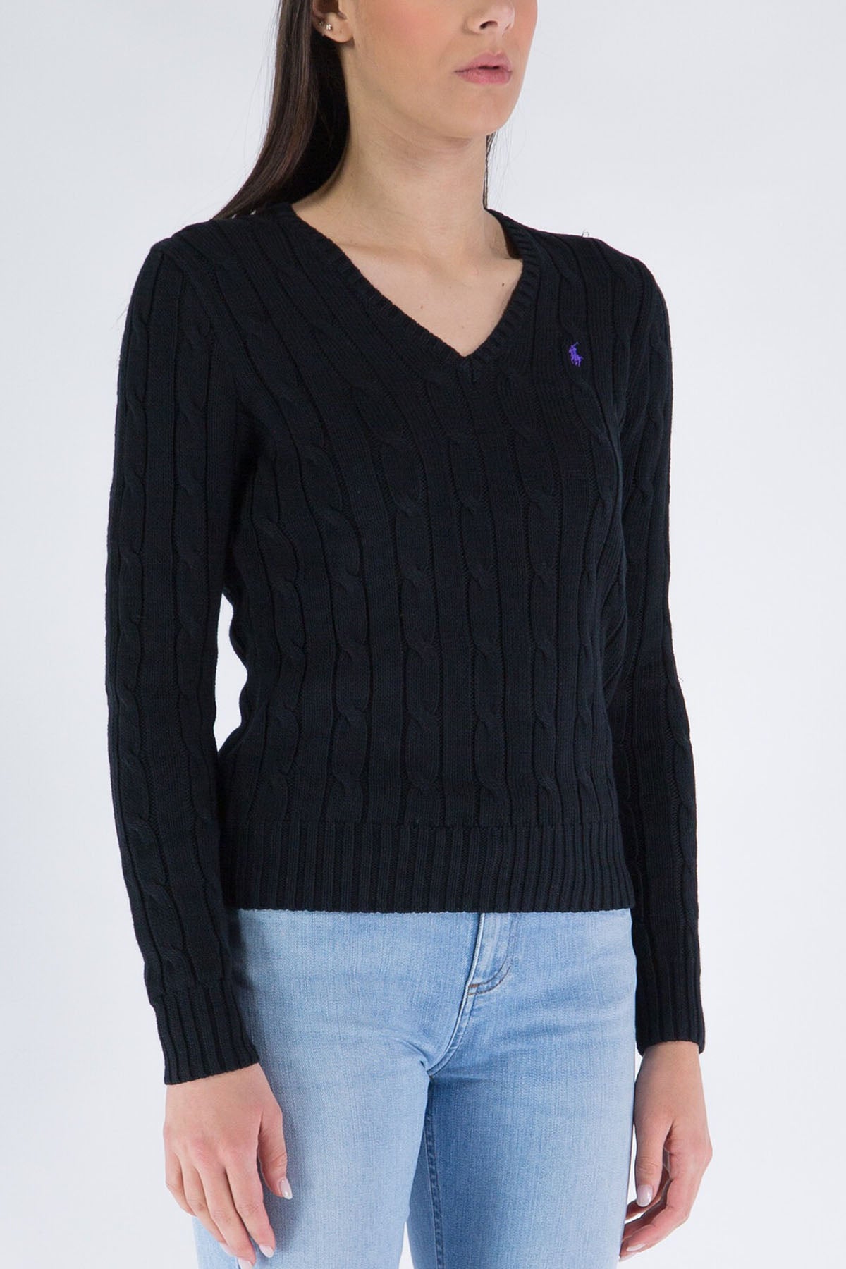 Polo Ralph Lauren Pima Cotton Slim Fit V Yaka Saç Örgü Triko-Libas Trendy Fashion Store