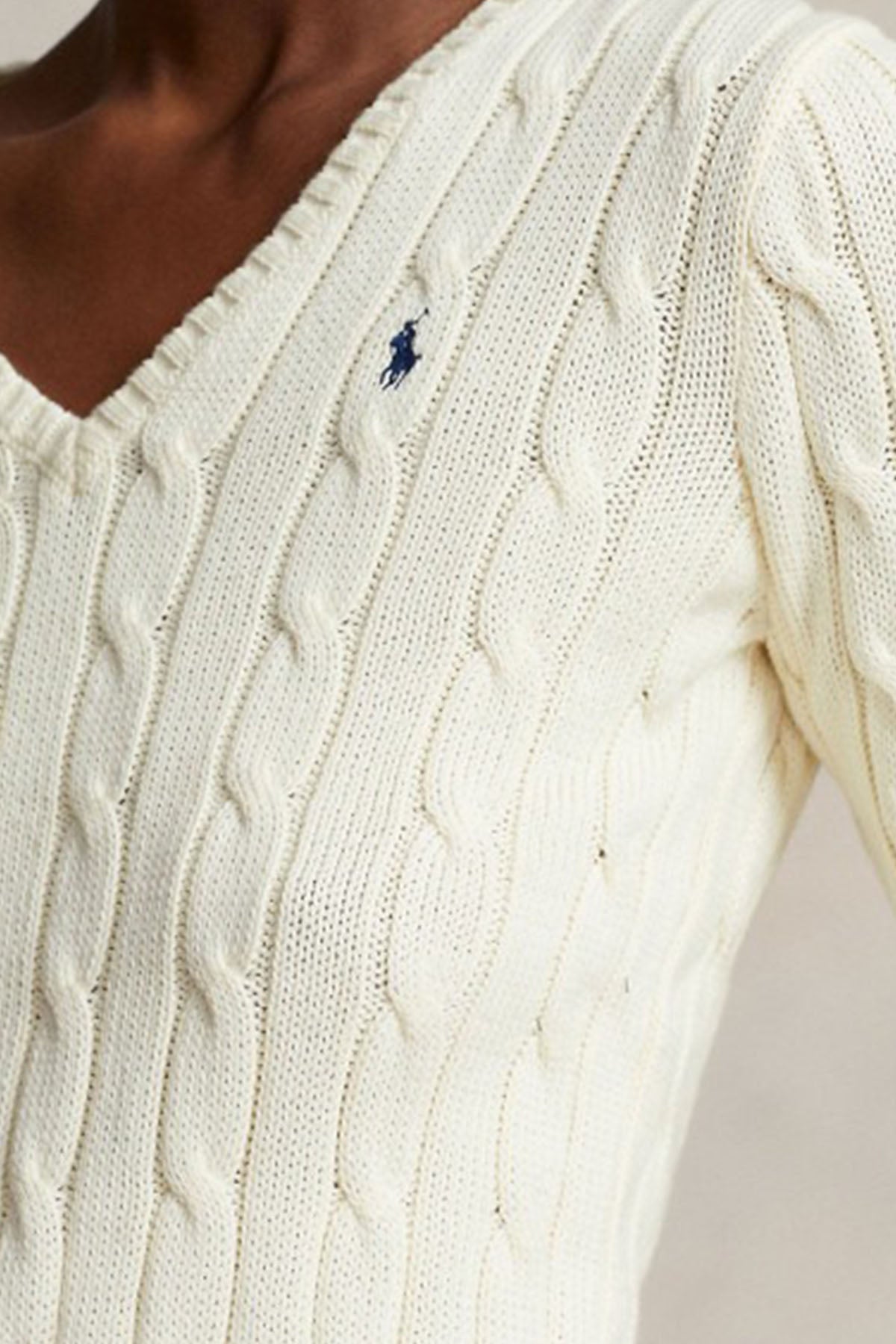 Polo Ralph Lauren Pima Cotton Slim Fit V Yaka Saç Örgü Triko-Libas Trendy Fashion Store