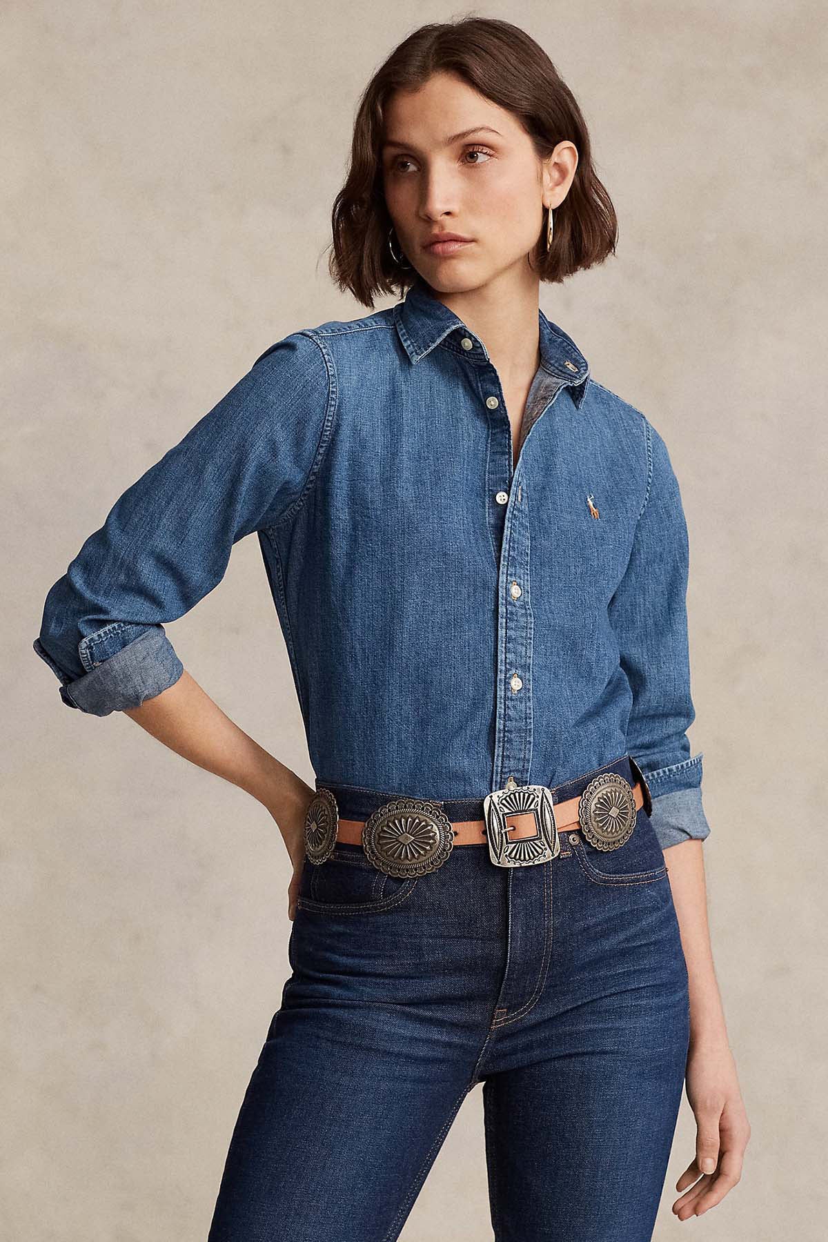 Polo Ralph Lauren Custom Fit Denim Gömlek-Libas Trendy Fashion Store