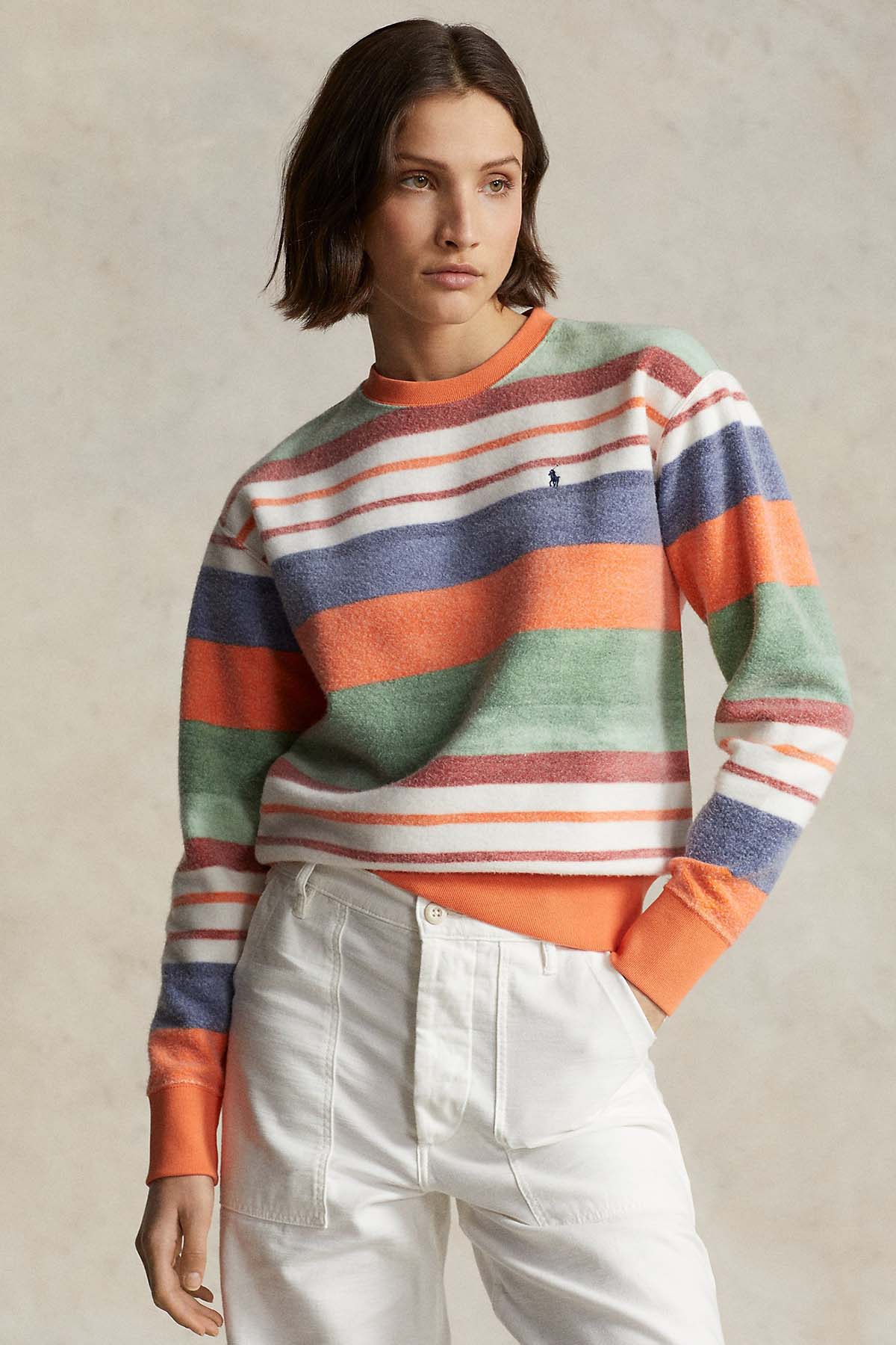 Polo Ralph Lauren Renk Bloklu Yuvarlak Yaka Sweatshirt-Libas Trendy Fashion Store