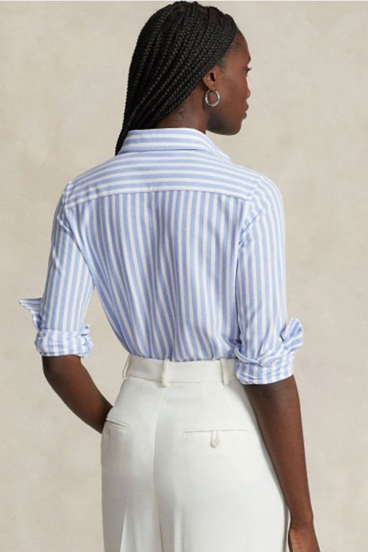 Polo Ralph Lauren Çizgili Knit Oxford Gömlek-Libas Trendy Fashion Store