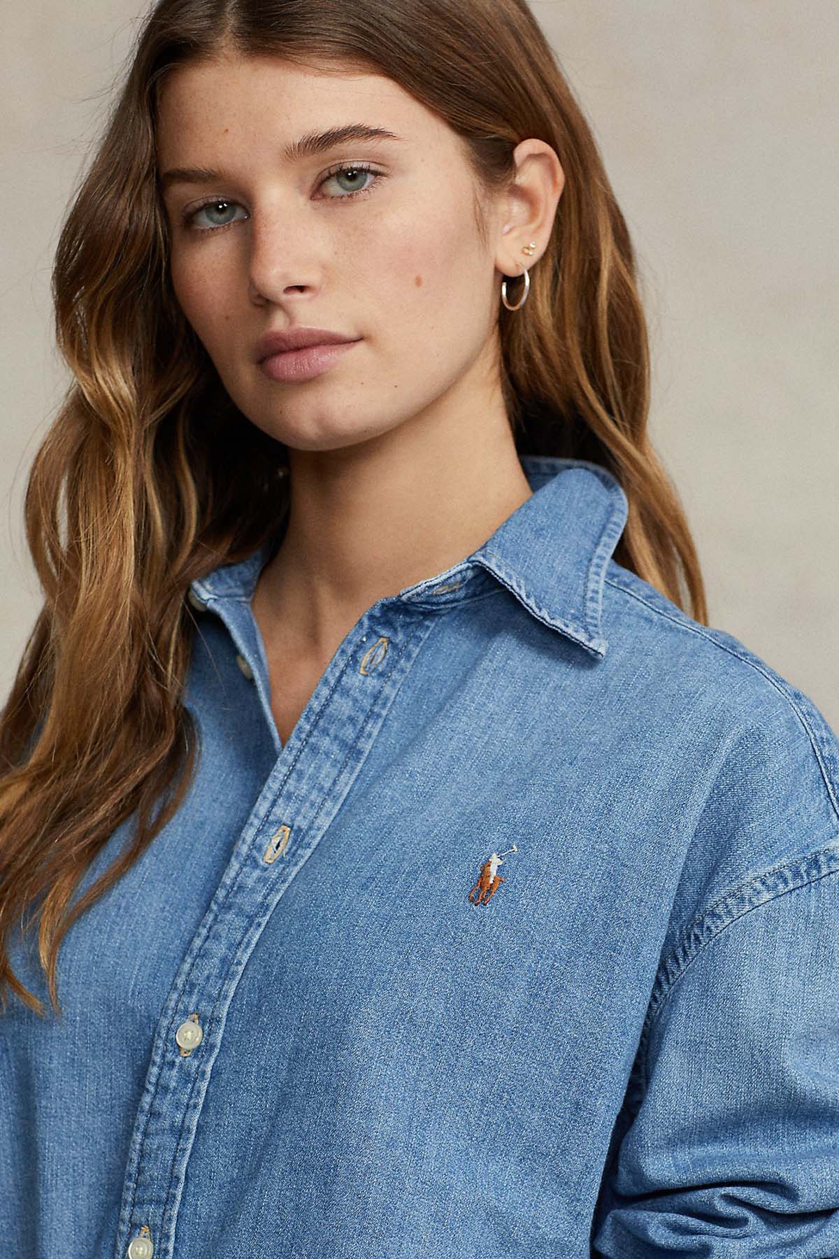 Polo Ralph Lauren Geniş Kesim Denim Gömlek-Libas Trendy Fashion Store