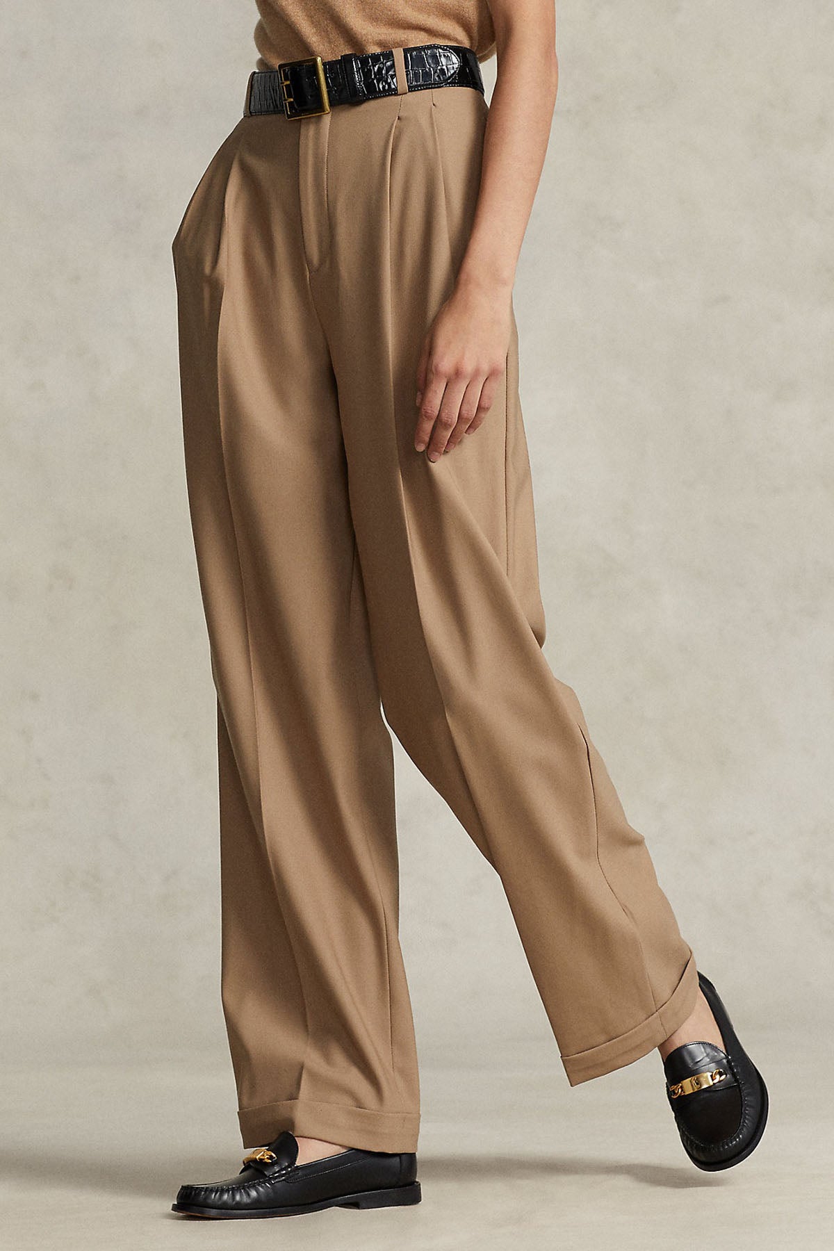 Polo Ralph Lauren Geniş Kesim Yüksek Bel Yün Pantolon-Libas Trendy Fashion Store
