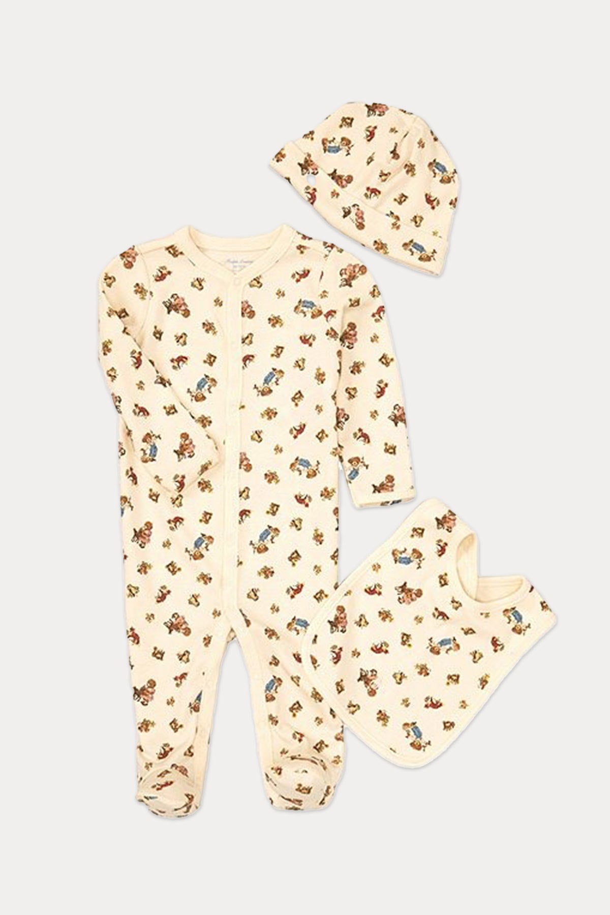 Polo Ralph Lauren Kids 3 Aylık Kız Bebek Polo Bear Tulum Set-Libas Trendy Fashion Store