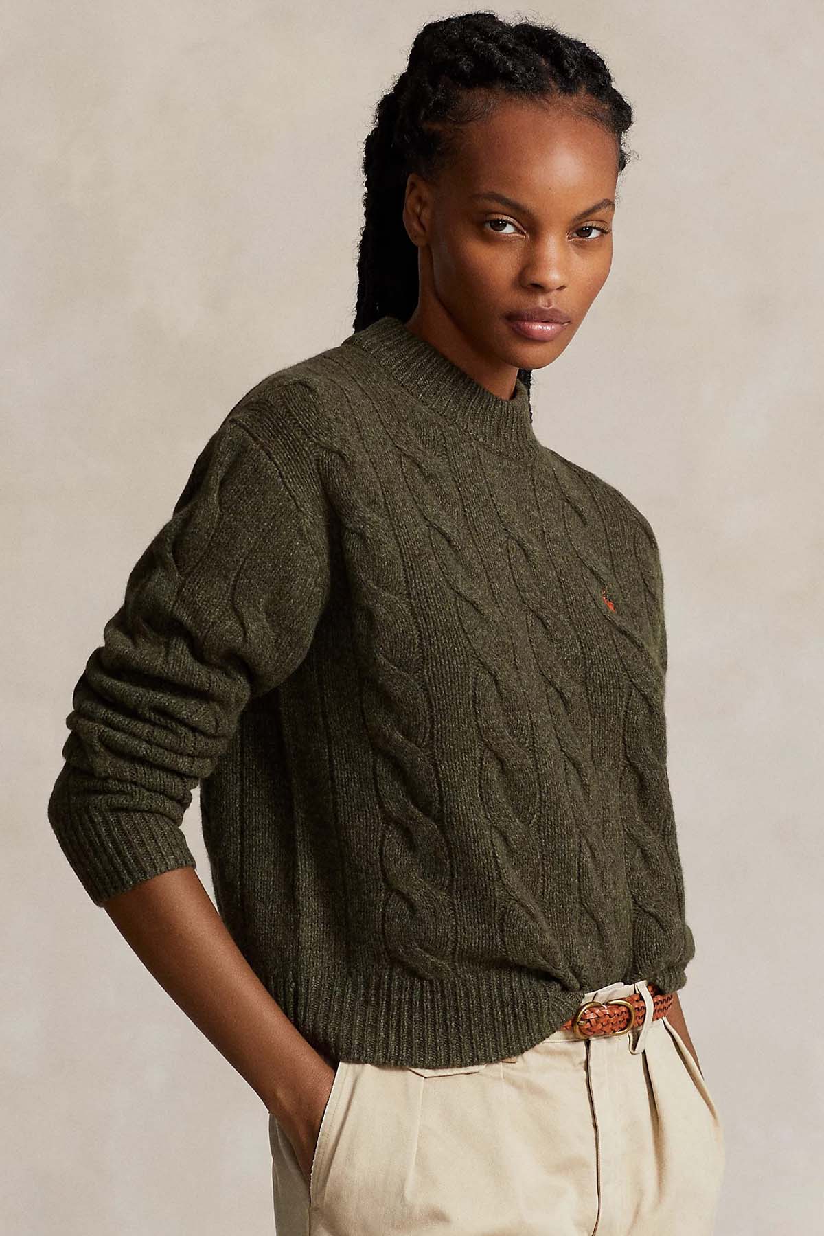 Polo Ralph Lauren Saç Örgü Kaşmirli Yün Triko-Libas Trendy Fashion Store