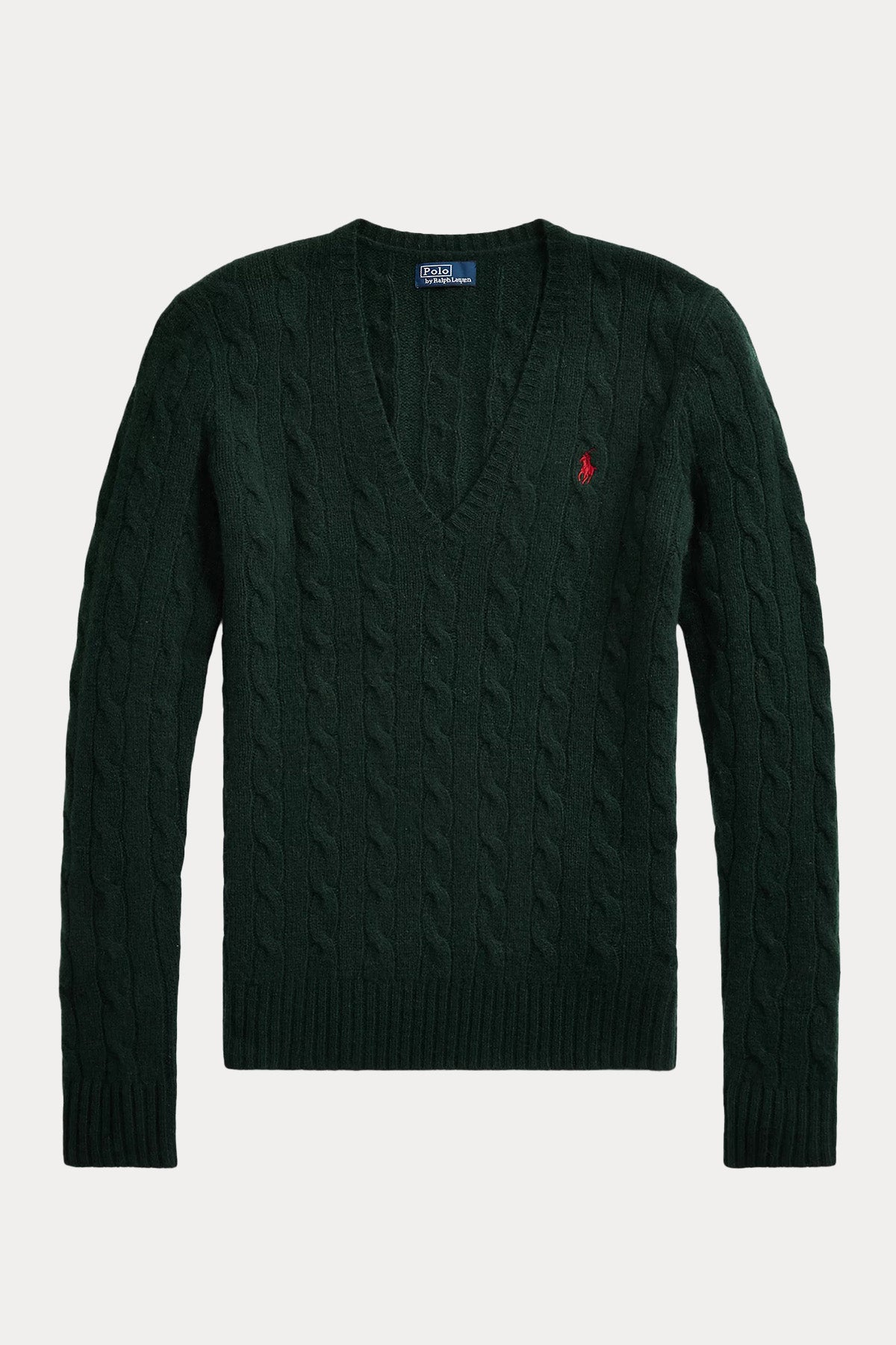 Polo Ralph Lauren Kaşmirli Slim Fit V Yaka Saç Örgü Yün Triko-Libas Trendy Fashion Store