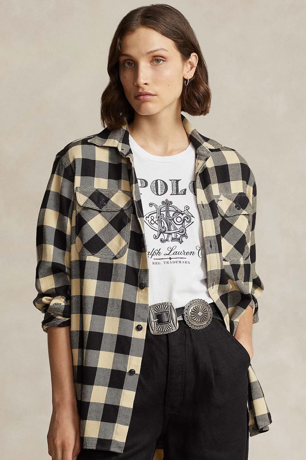 Polo Ralph Lauren Geniş Kesim Pötikare Gömlek-Libas Trendy Fashion Store