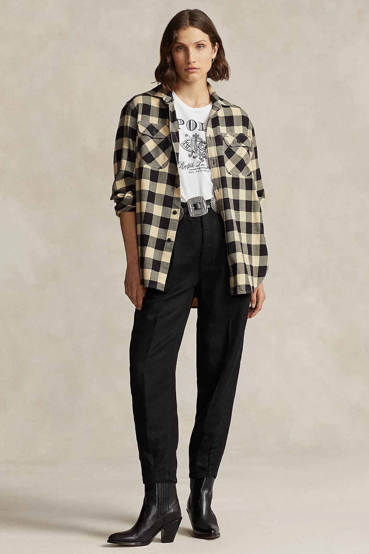 Polo Ralph Lauren Geniş Kesim Pötikare Gömlek-Libas Trendy Fashion Store