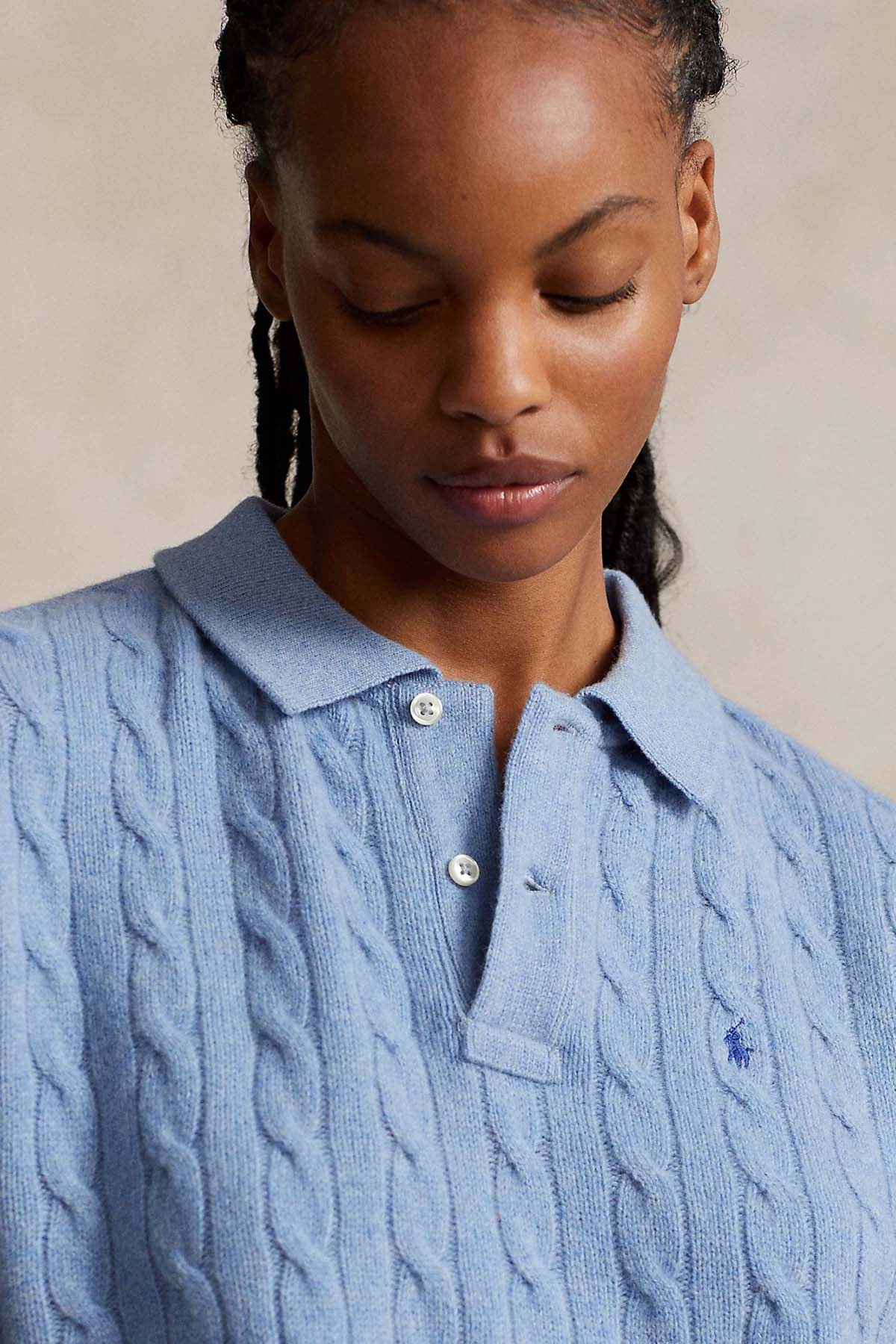 Polo Ralph Lauren Polo Yaka Saç Örgü Kaşmirli Yün Triko-Libas Trendy Fashion Store