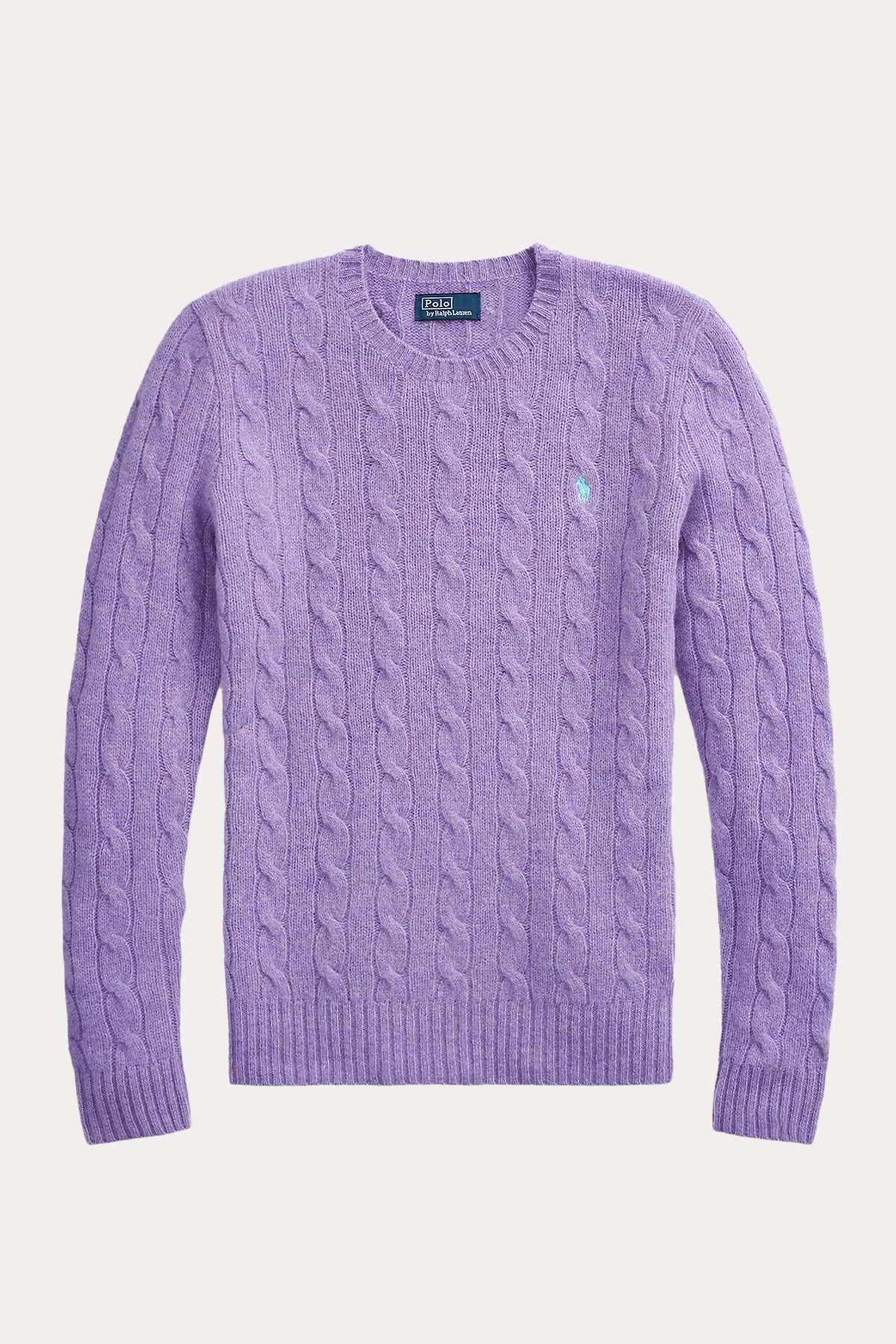 Polo Ralph Lauren Kaşmirli Slim Fit Yuvarlak Yaka Saç Örgü Yün Triko-Libas Trendy Fashion Store