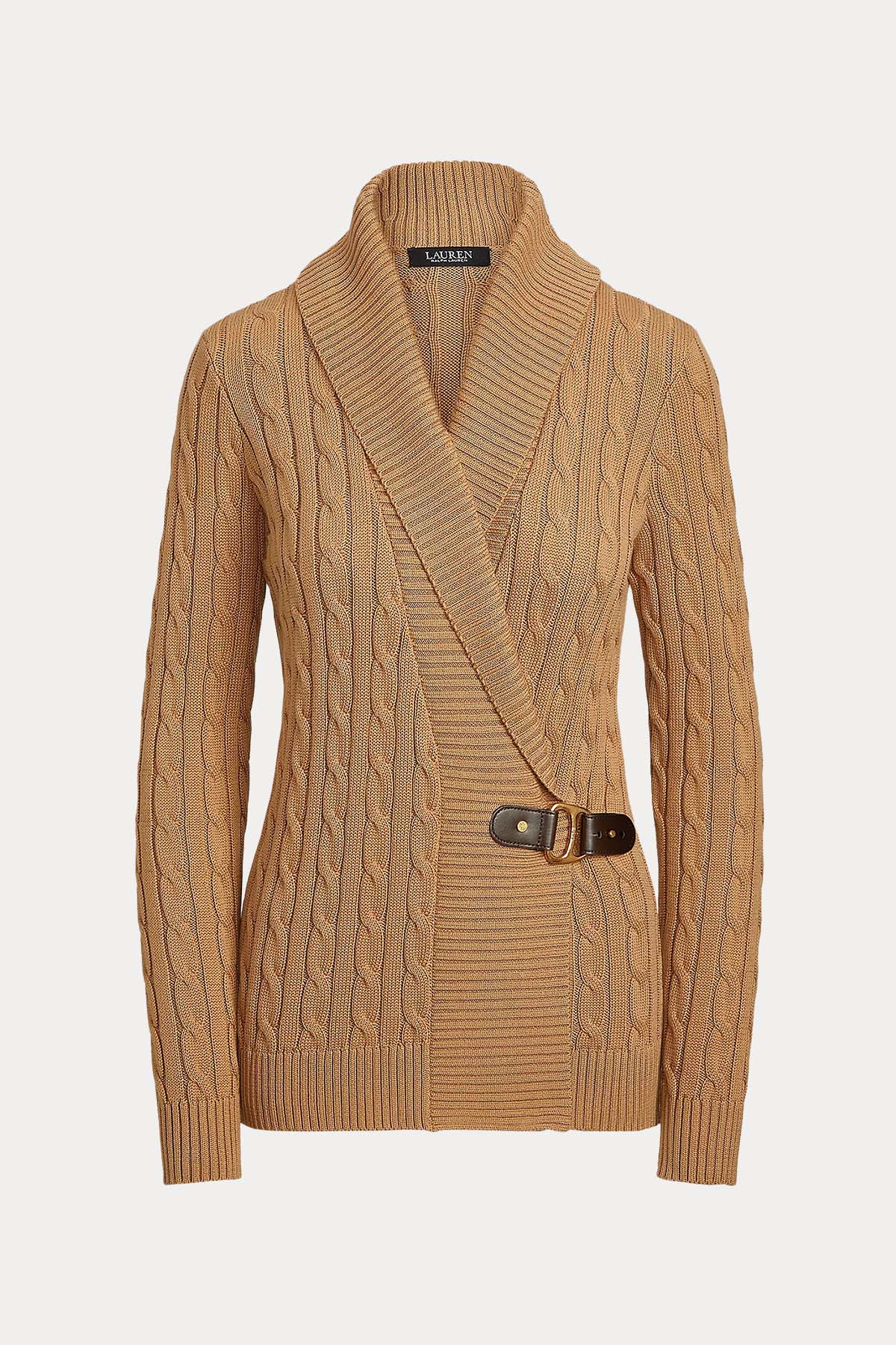 Polo Ralph Lauren Saç Örgü Kemerli Şal Yaka Triko Ceket-Libas Trendy Fashion Store