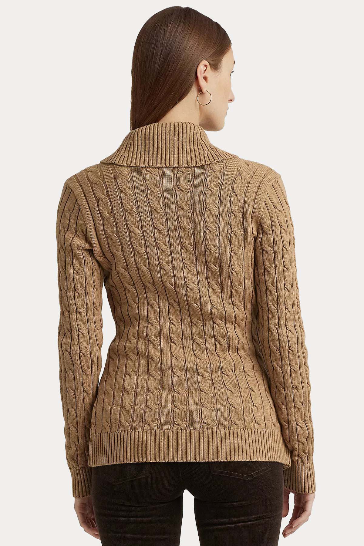 Polo Ralph Lauren Saç Örgü Kemerli Şal Yaka Triko Ceket-Libas Trendy Fashion Store