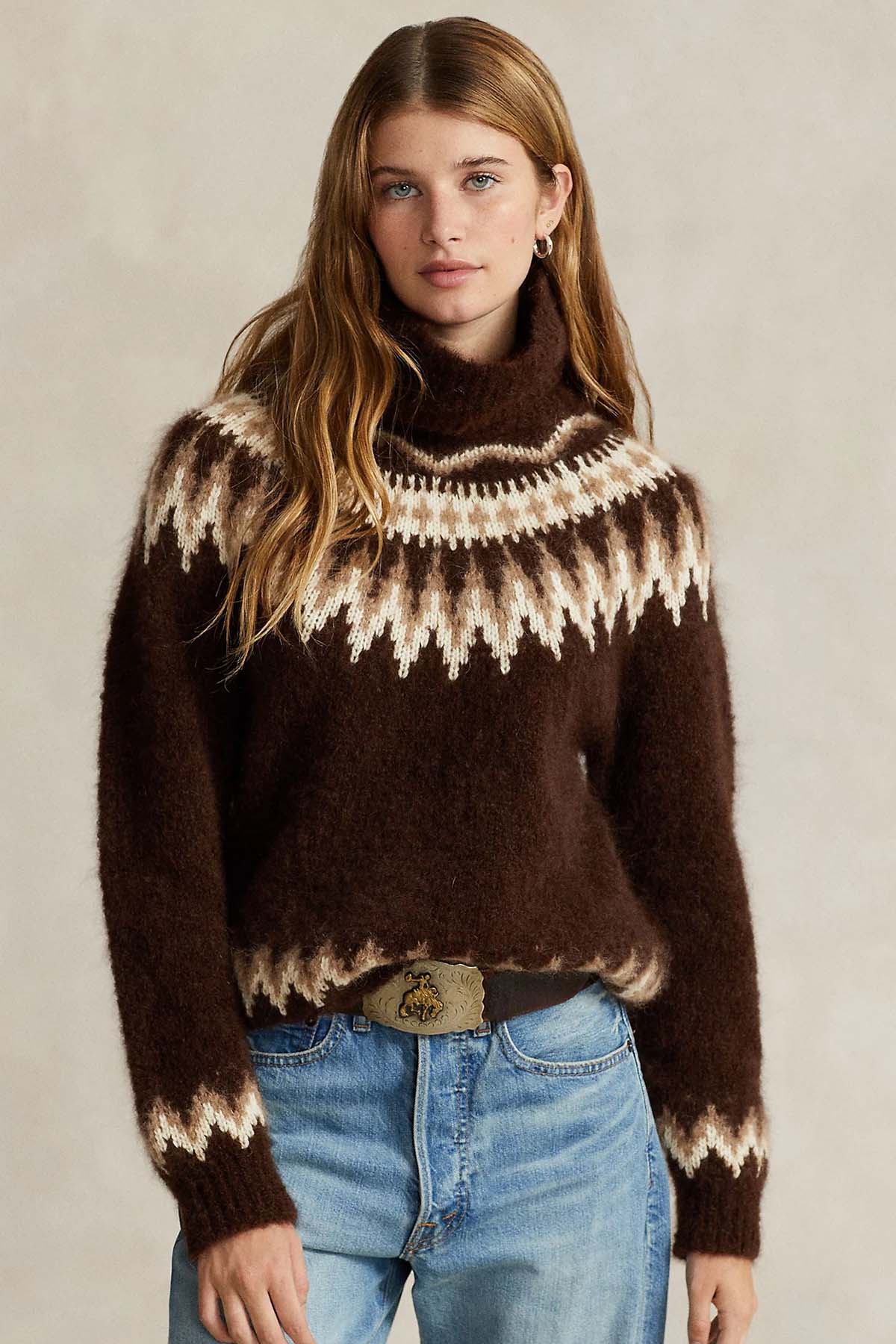 Polo Ralph Lauren Fair Isle Desenli Balıkçı Yaka Yün Triko-Libas Trendy Fashion Store