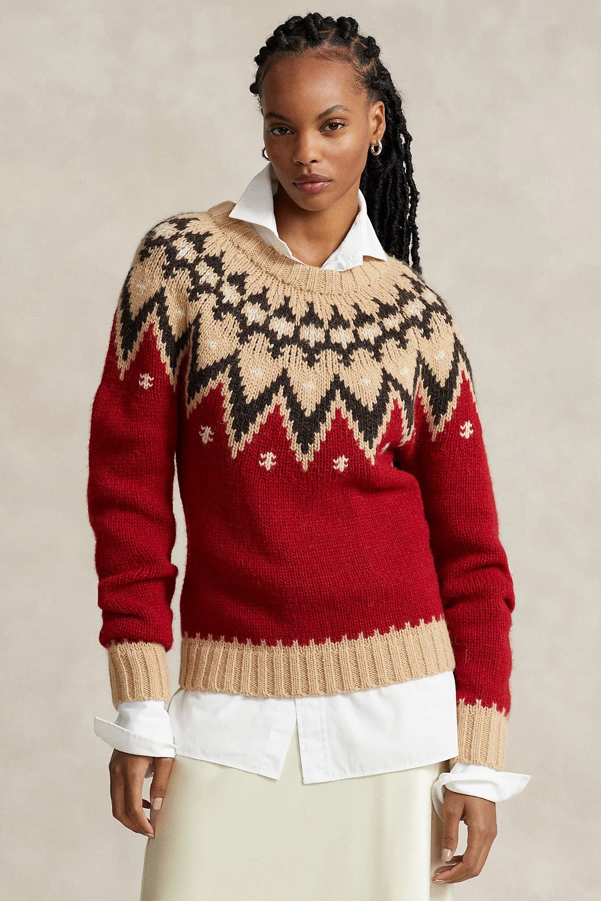 Polo Ralph Lauren Fire Isle Desenli Yün Örgü Triko-Libas Trendy Fashion Store