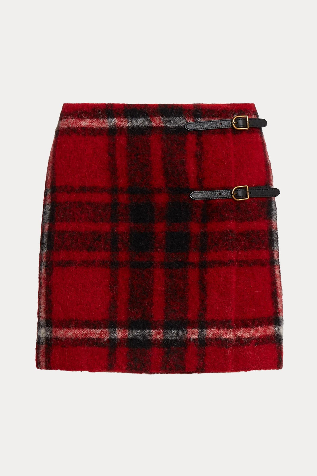 Polo Ralph Lauren Ekoseli Deri Kemer Detaylı Mini Yün Etek-Libas Trendy Fashion Store