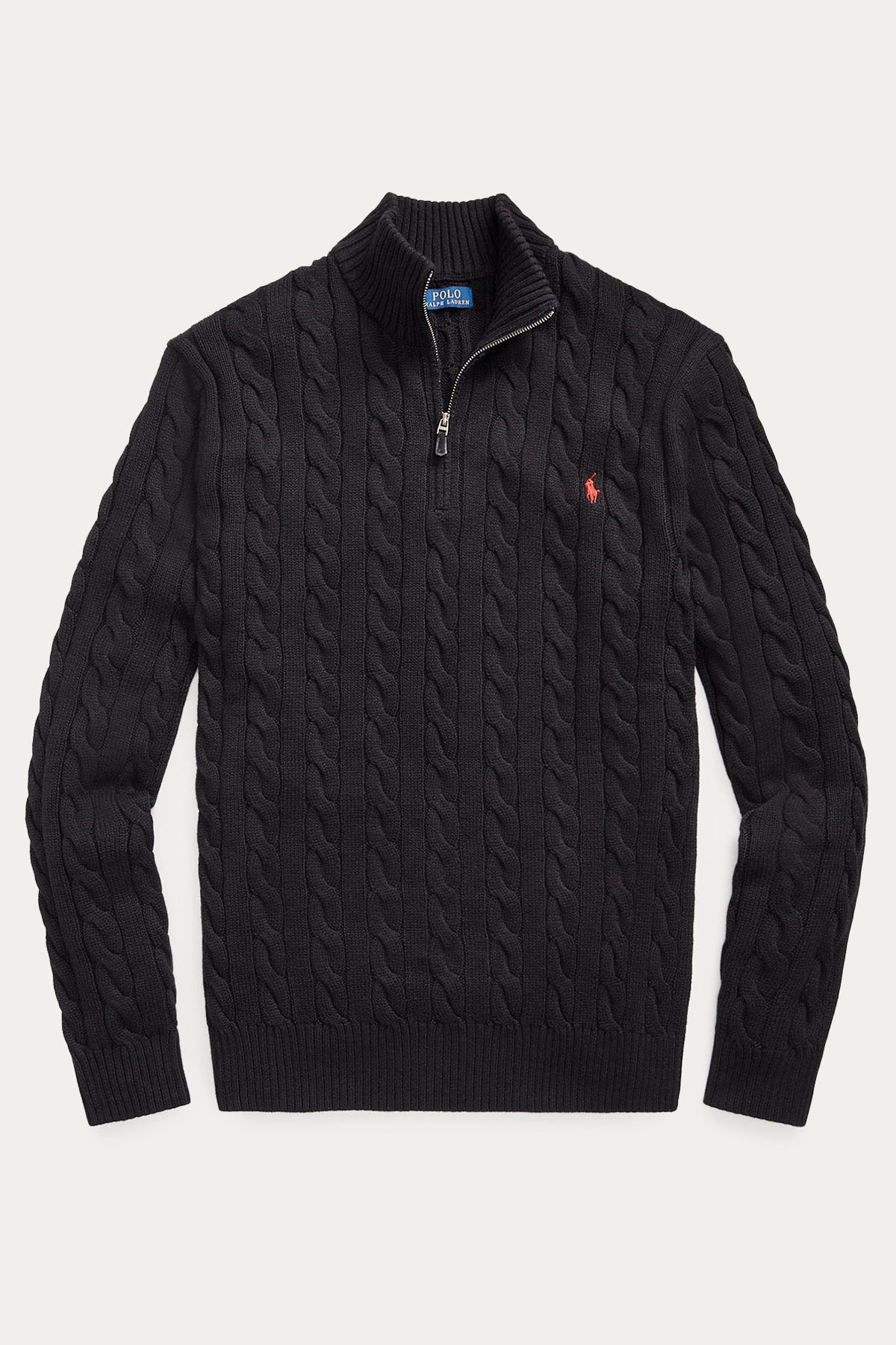 Polo Ralph Lauren Yarım Fermuarlı Dik Yaka Saç Örgü Triko-Libas Trendy Fashion Store