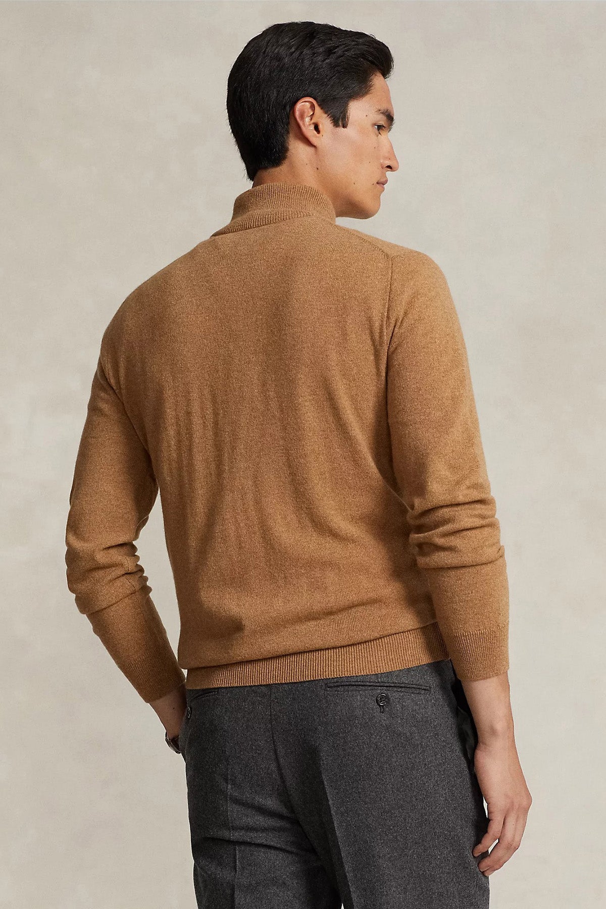 Polo Ralph Lauren Dik Yaka Yarım Fermuarlı Örgü Yün Triko-Libas Trendy Fashion Store