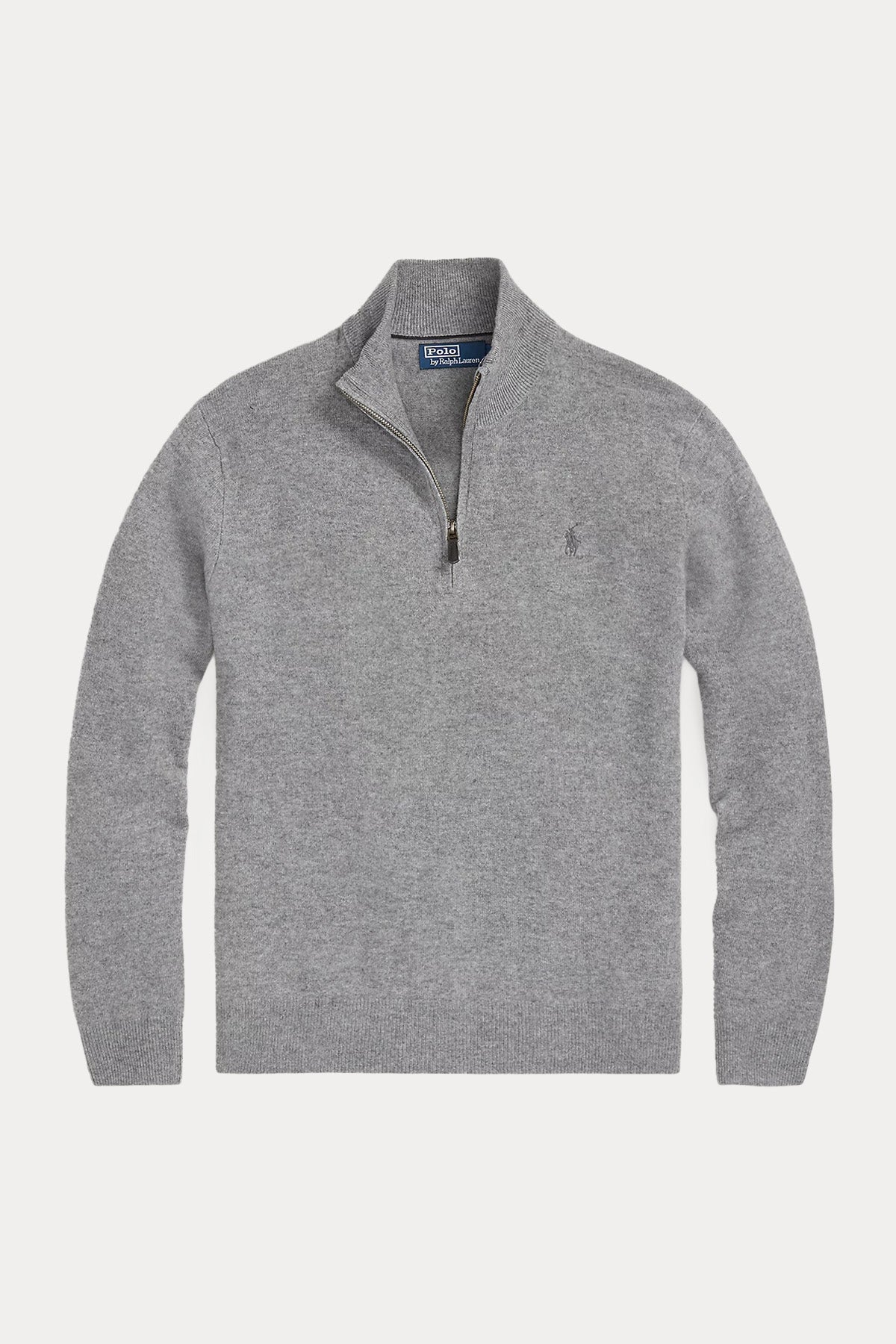 Polo Ralph Lauren Dik Yaka Yarım Fermuarlı Örgü Yün Triko-Libas Trendy Fashion Store