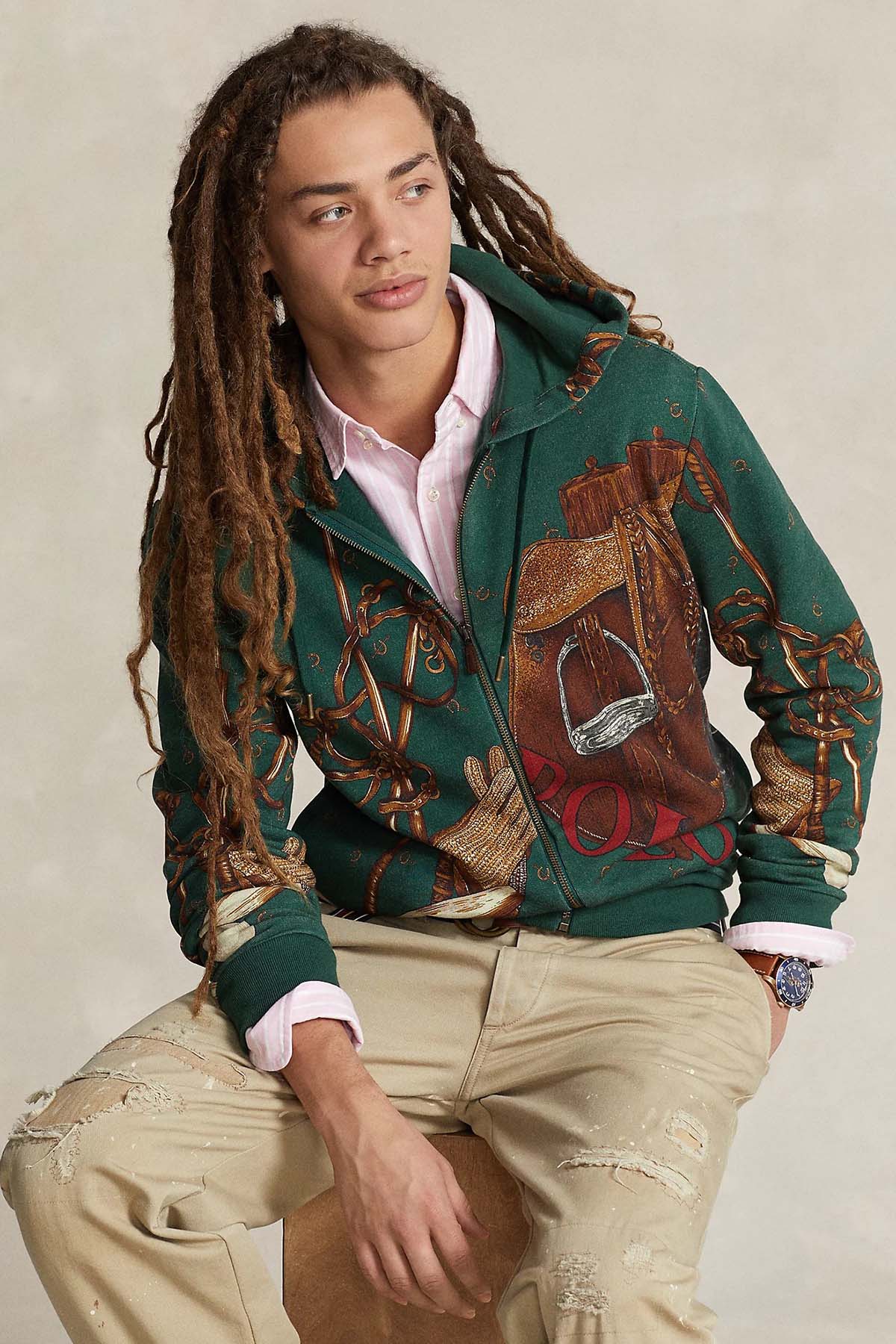 Polo Ralph Lauren Desenli Kapüşonlu Sweatshirt Ceket-Libas Trendy Fashion Store