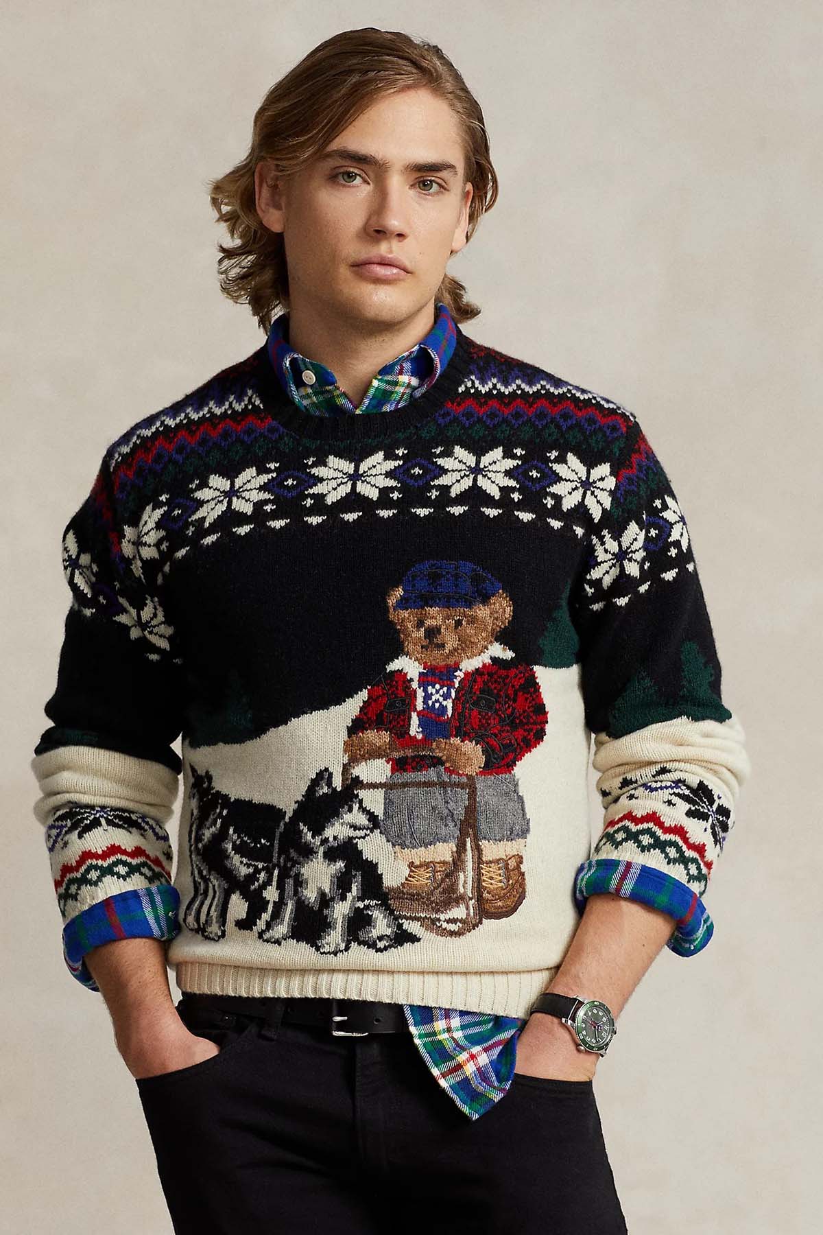 Polo Ralph Lauren Polo Bear Husky Kayak Temalı Yün Örgü Triko-Libas Trendy Fashion Store