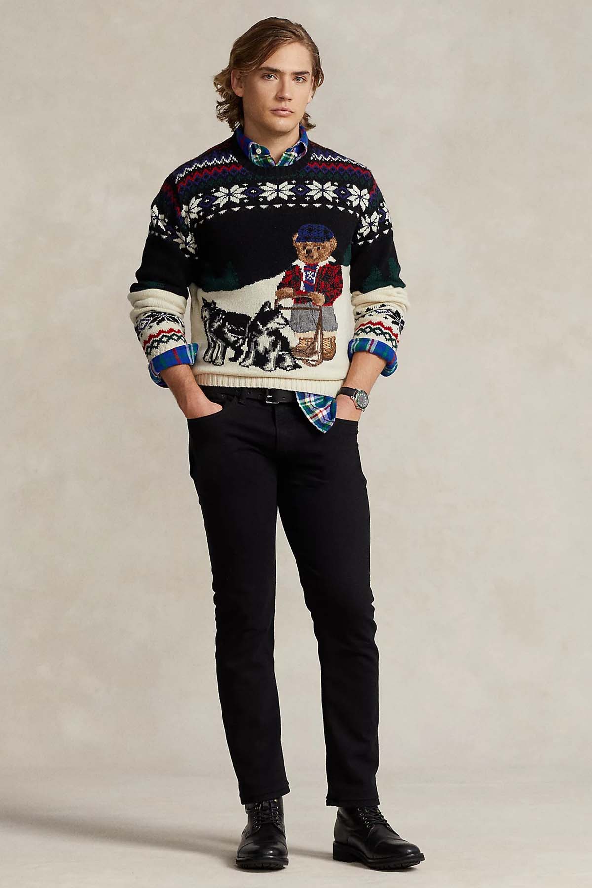 Polo Ralph Lauren Polo Bear Husky Kayak Temalı Yün Örgü Triko-Libas Trendy Fashion Store