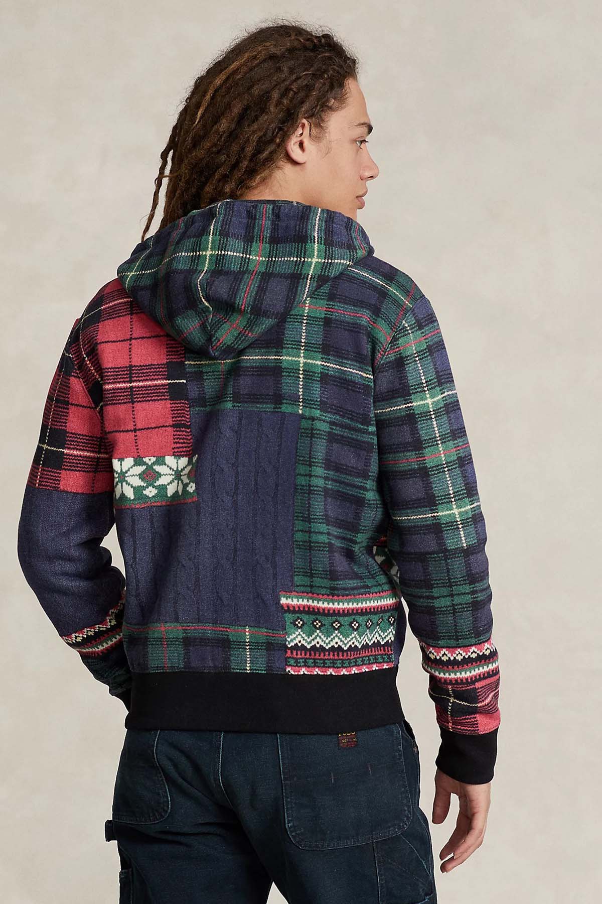 Polo Ralph Lauren Patchwork Desenli Kapüşonlu Sweatshirt Ceket-Libas Trendy Fashion Store