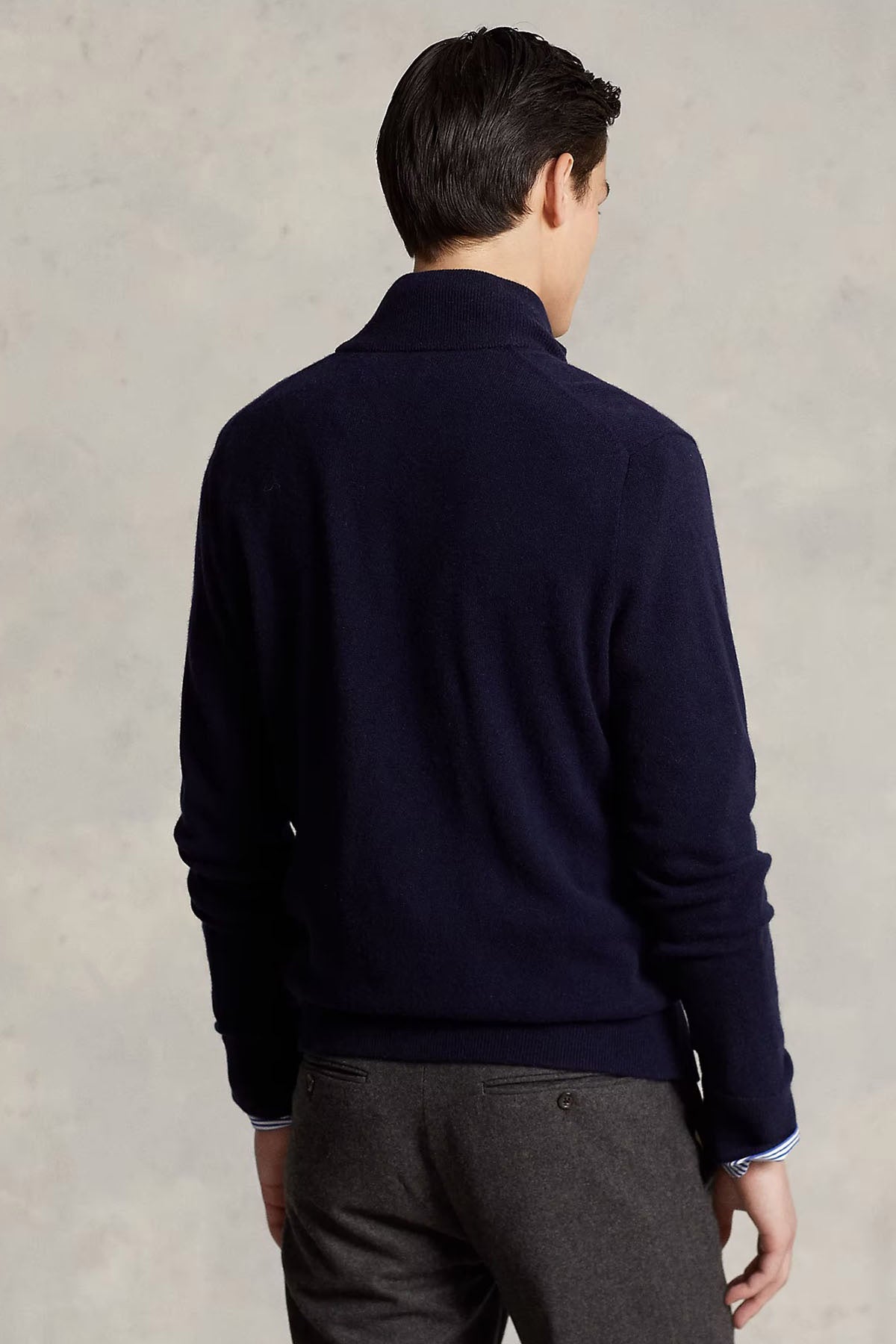 Polo Ralph Lauren Dik Yaka Fermuarlı Yün Triko Ceket-Libas Trendy Fashion Store