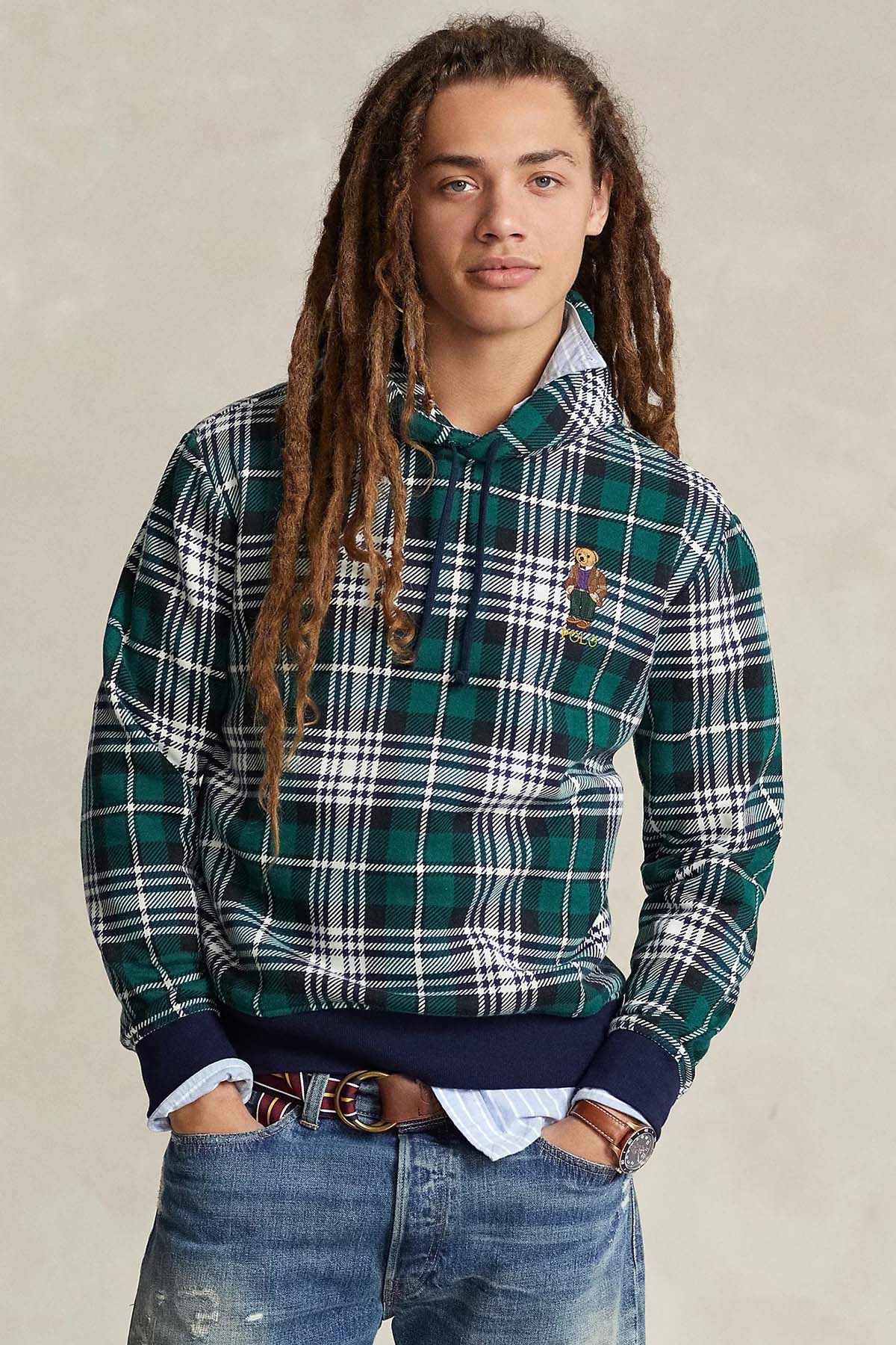 Polo Ralph Lauren Polo Bear Ekoseli Kapüşonlu Sweatshirt-Libas Trendy Fashion Store