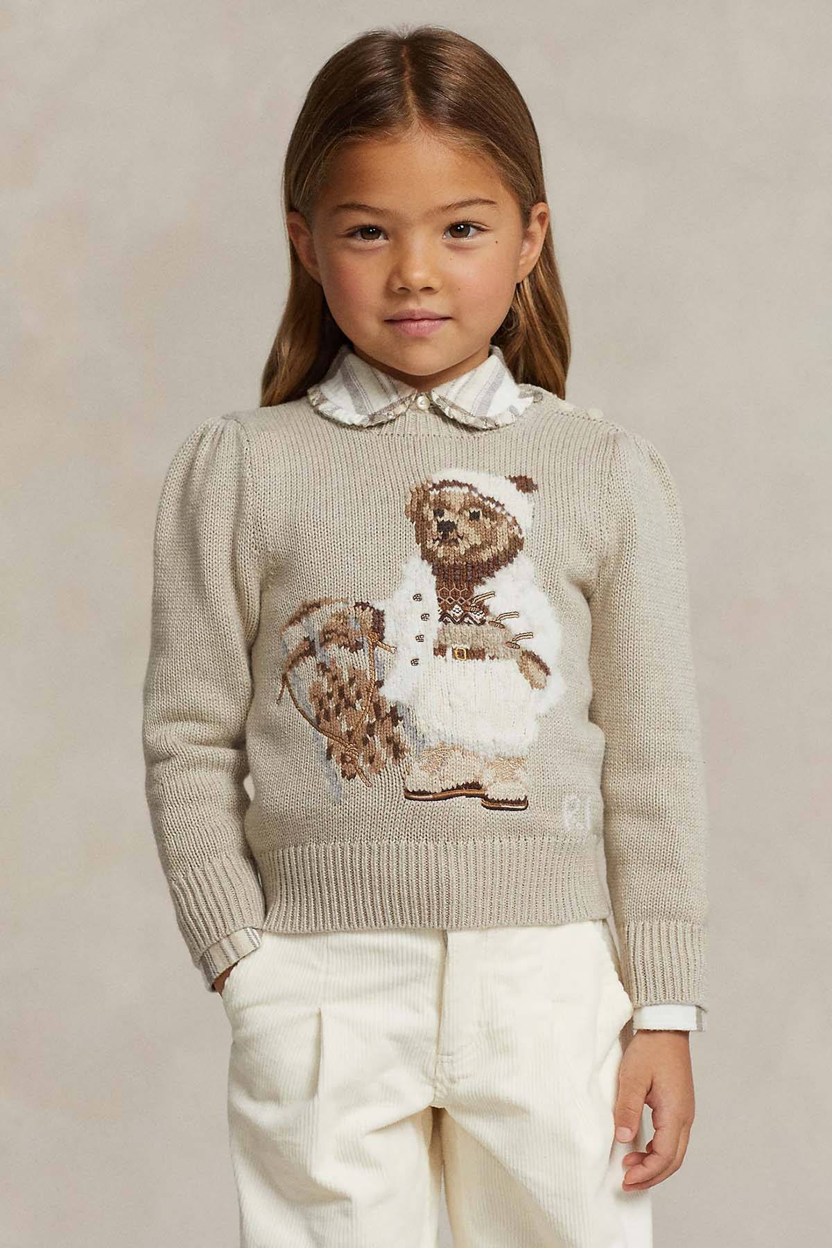 Polo Ralph Lauren Kids 4-6 Yaş Kız Çocuk Örgü Polo Bear Triko-Libas Trendy Fashion Store