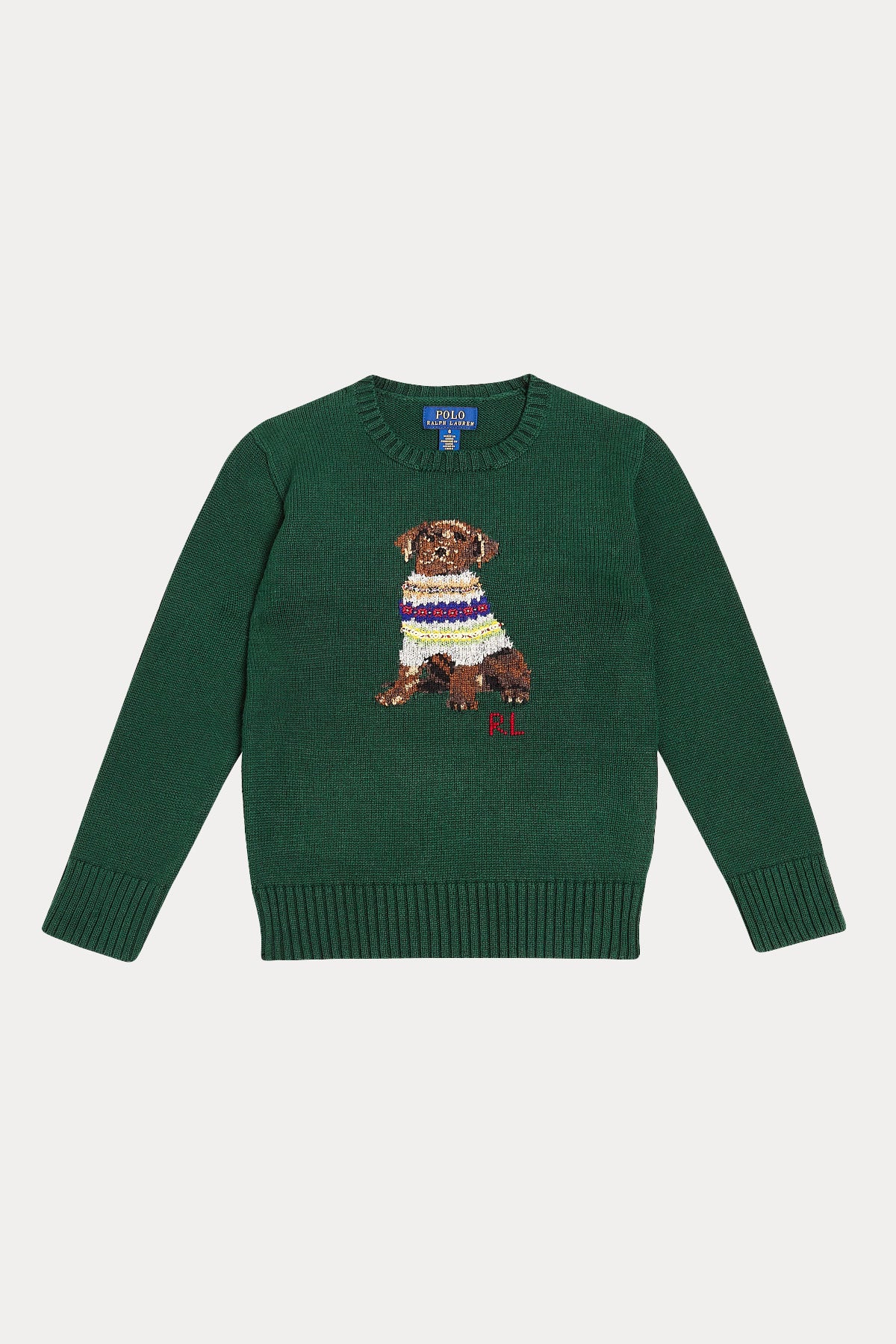 Polo Ralph Lauren Kids 2-6 Yaş Unisex Çocuk Köpek Temalı Örgü Triko-Libas Trendy Fashion Store