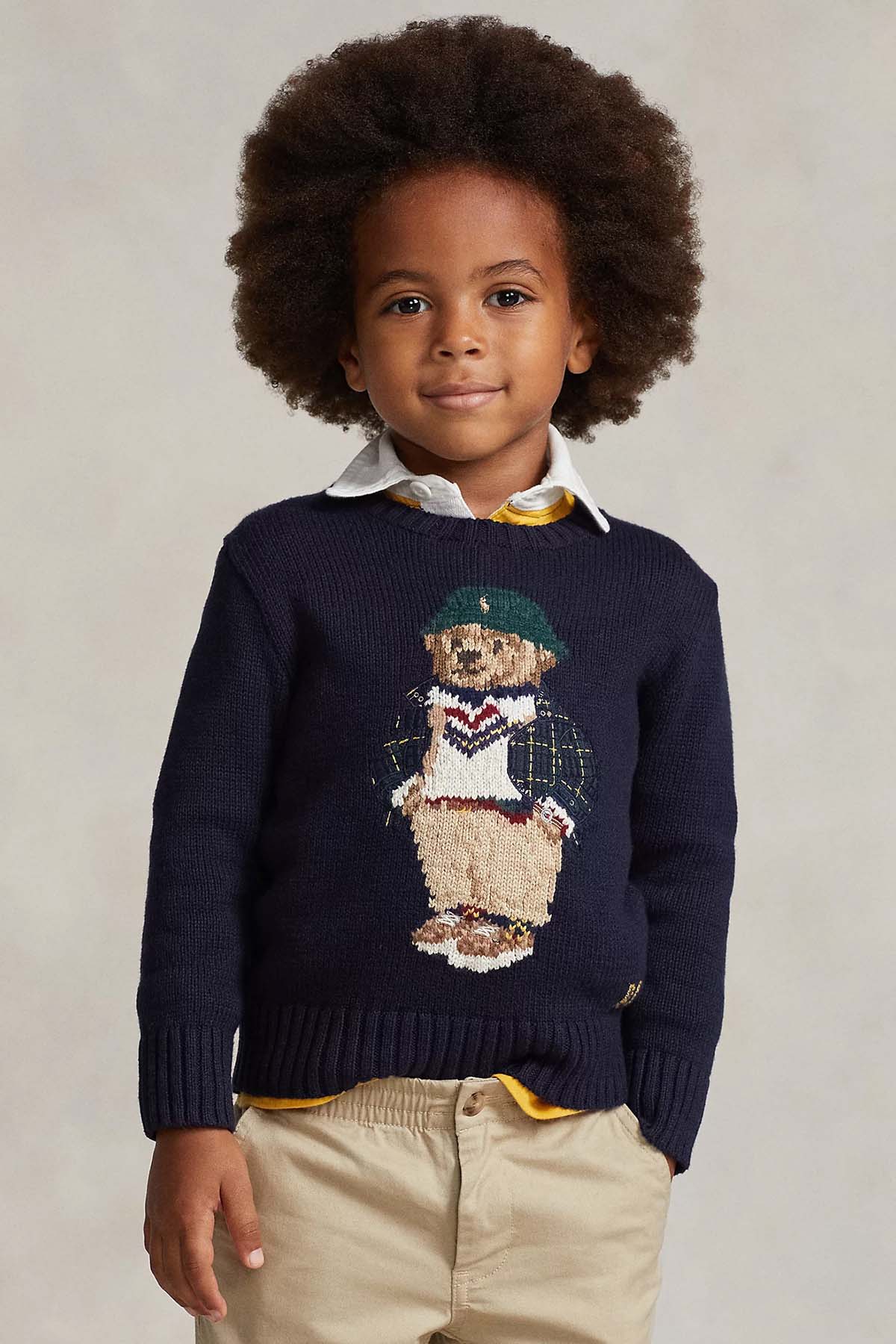 Polo Ralph Lauren Kids 3-7 Yaş Unisex Çocuk Polo Bear Örgü Triko-Libas Trendy Fashion Store