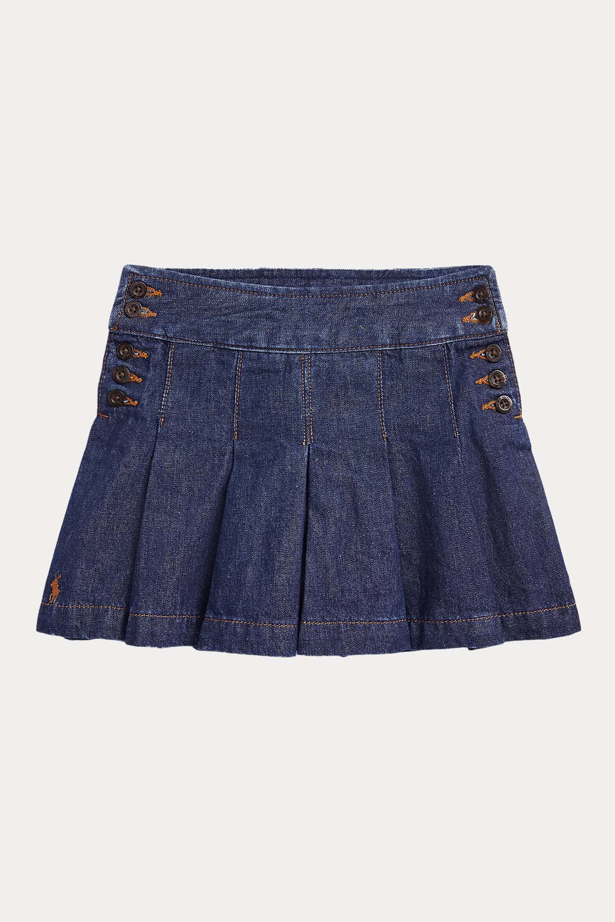 Polo Ralph Lauren Kids 4-5 Yaş Kız Çocuk Pileli Denim Etek-Libas Trendy Fashion Store