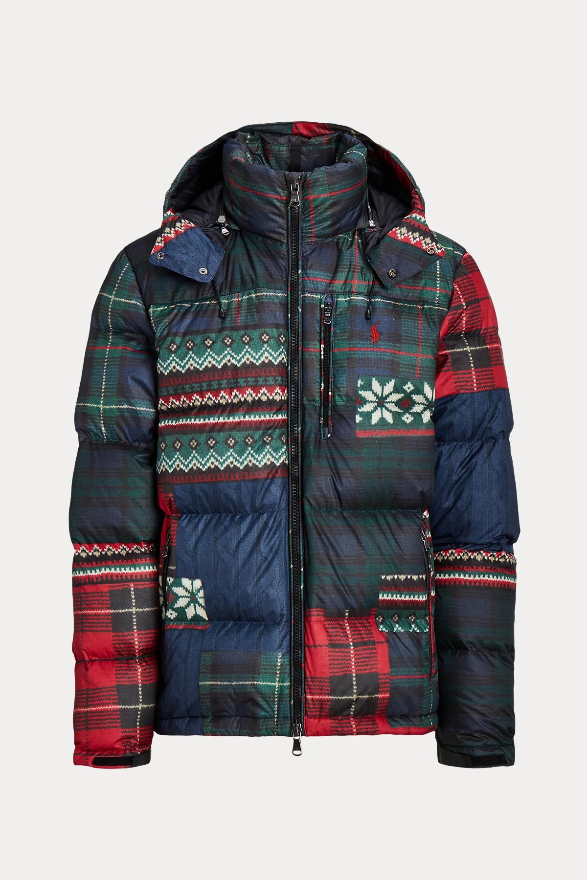 Polo Ralph Lauren Fair Isle Desenli Kapüşonlu Puffer Mont-Libas Trendy Fashion Store