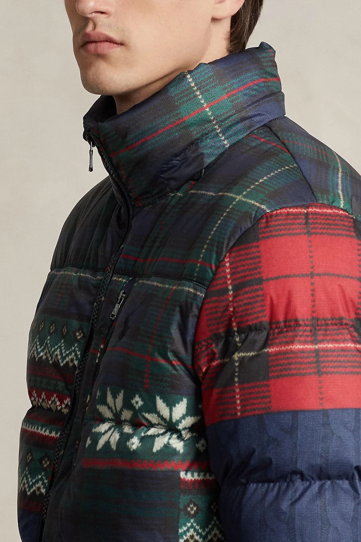 Polo Ralph Lauren Fair Isle Desenli Kapüşonlu Puffer Mont-Libas Trendy Fashion Store