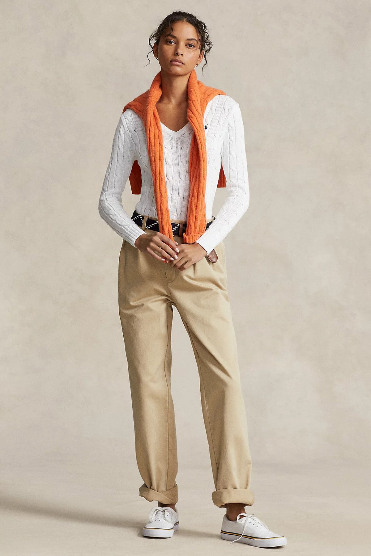 Polo Ralph Lauren Pima Cotton Slim Fit V Yaka Saç Örgü Triko-Libas Trendy Fashion Store