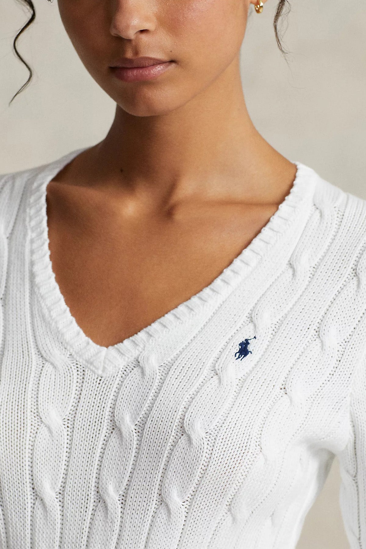 Polo Ralph Lauren Pima Cotton Slim Fit V Yaka Saç Örgü Triko-Libas Trendy Fashion Store