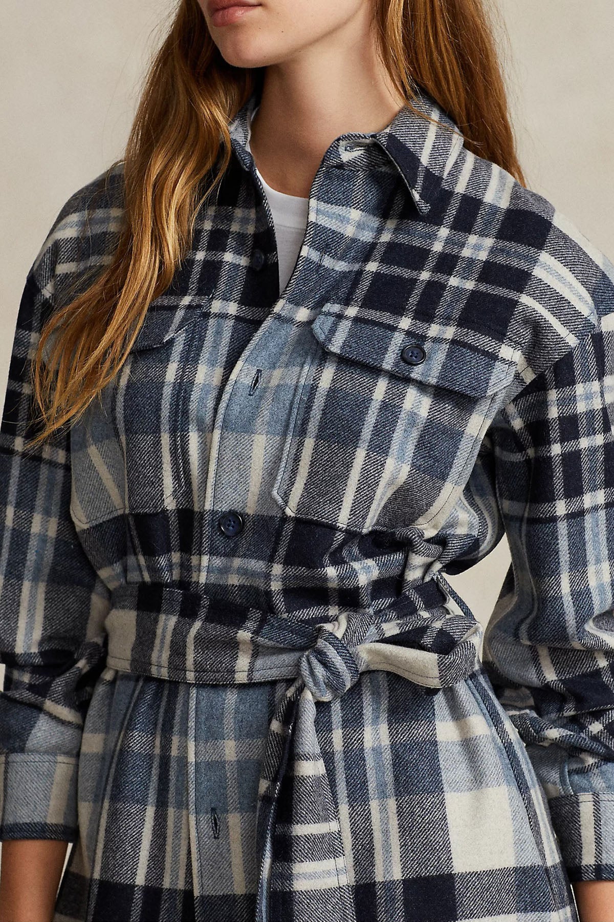 Polo Ralph Lauren Ekoseli Kuşaklı Yün Gömlek Ceket-Libas Trendy Fashion Store