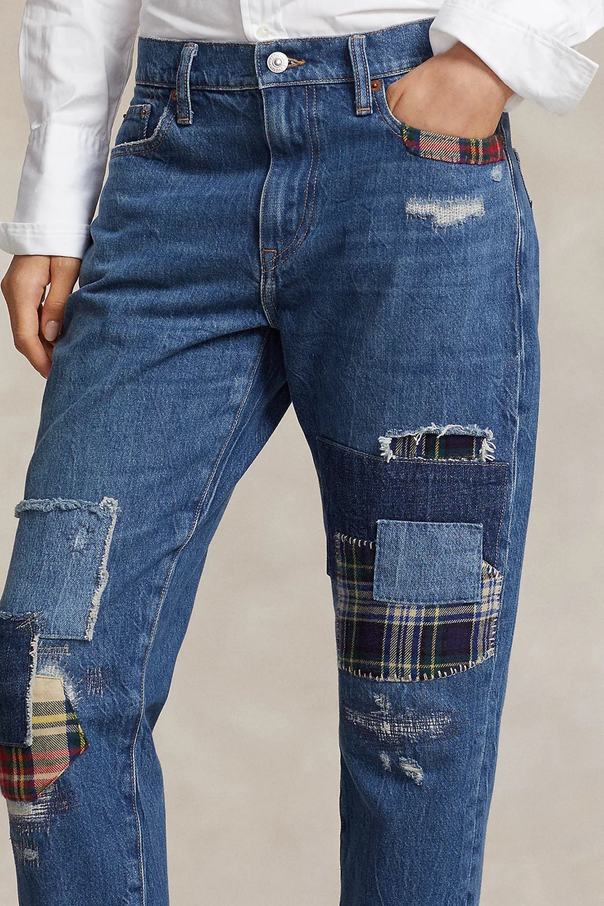 Polo Ralph Lauren Slim Boyfriend Fit Patchwork Yamalı Jeans-Libas Trendy Fashion Store