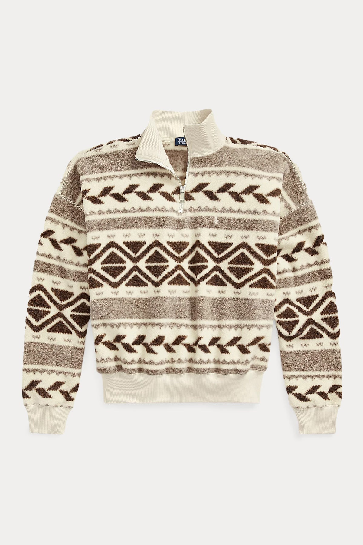 Polo Ralph Lauren Yarım Fermuarlı Dik Yaka Desenli Polar Sweatshirt-Libas Trendy Fashion Store