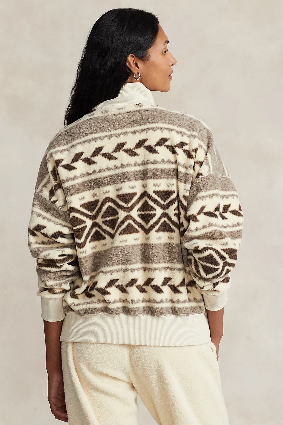 Polo Ralph Lauren Yarım Fermuarlı Dik Yaka Desenli Polar Sweatshirt-Libas Trendy Fashion Store