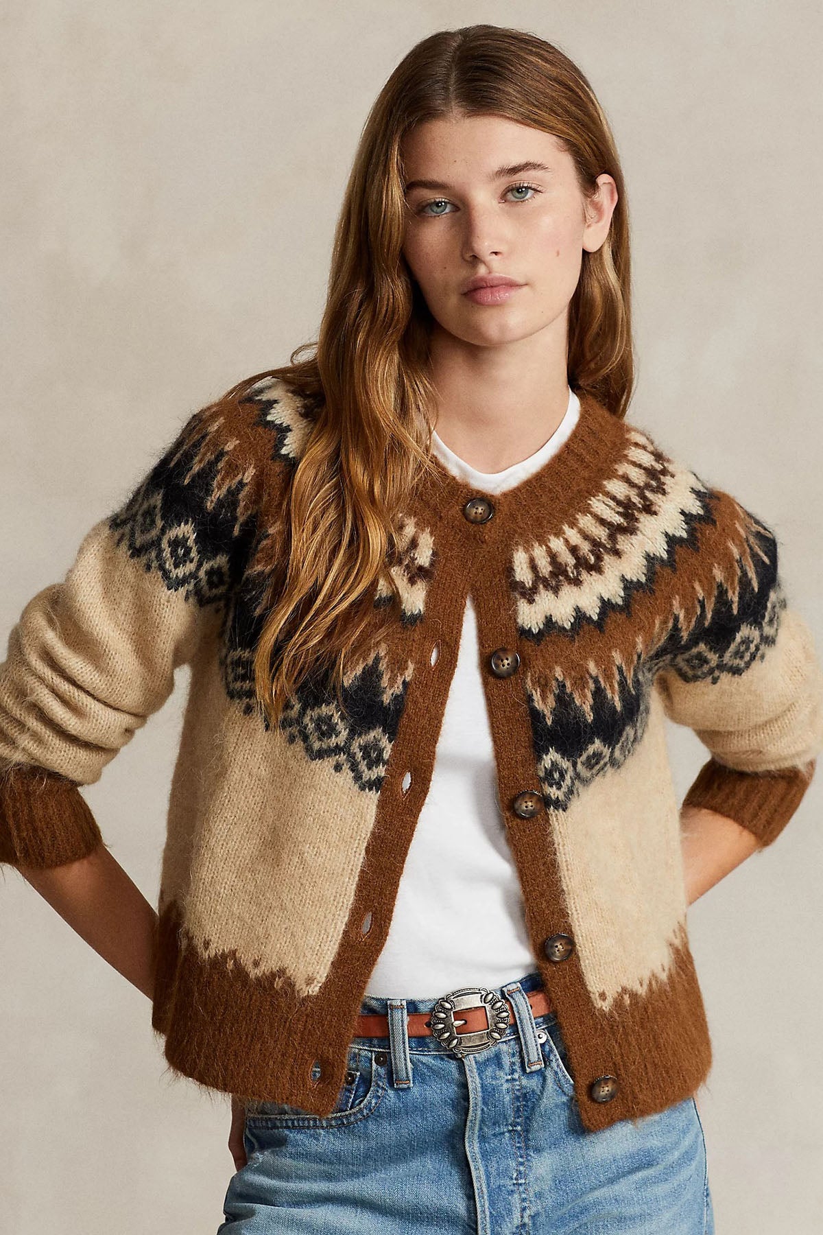 Polo Ralph Lauren Fair Isle Desenli Örgü Yün Triko Ceket-Libas Trendy Fashion Store