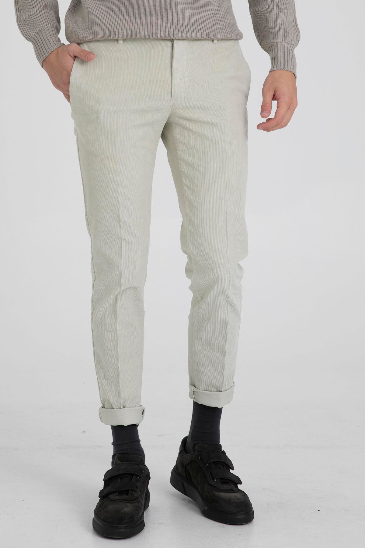 Pantaloni Torino Skinny Fit Yandan Cepli Fitilli Kadife Pantolon-Libas Trendy Fashion Store