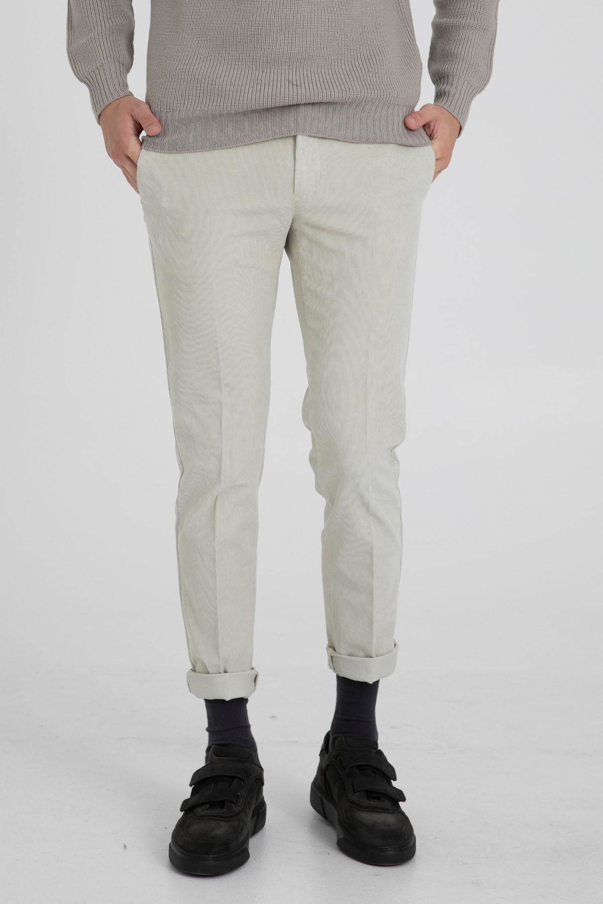 Pantaloni Torino Skinny Fit Yandan Cepli Fitilli Kadife Pantolon-Libas Trendy Fashion Store