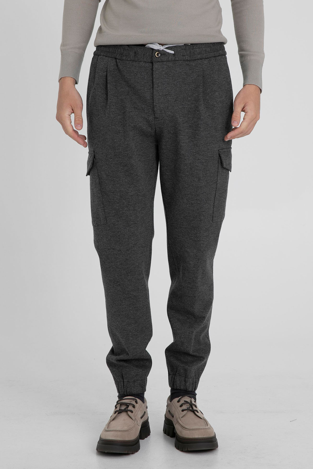 Pantaloni Torino Soft Fit Tek Pileli Beli Lastikli Streç Kargo Pantolon-Libas Trendy Fashion Store