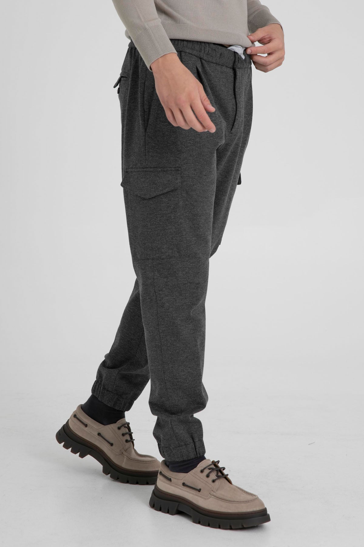 Pantaloni Torino Soft Fit Tek Pileli Beli Lastikli Streç Kargo Pantolon-Libas Trendy Fashion Store