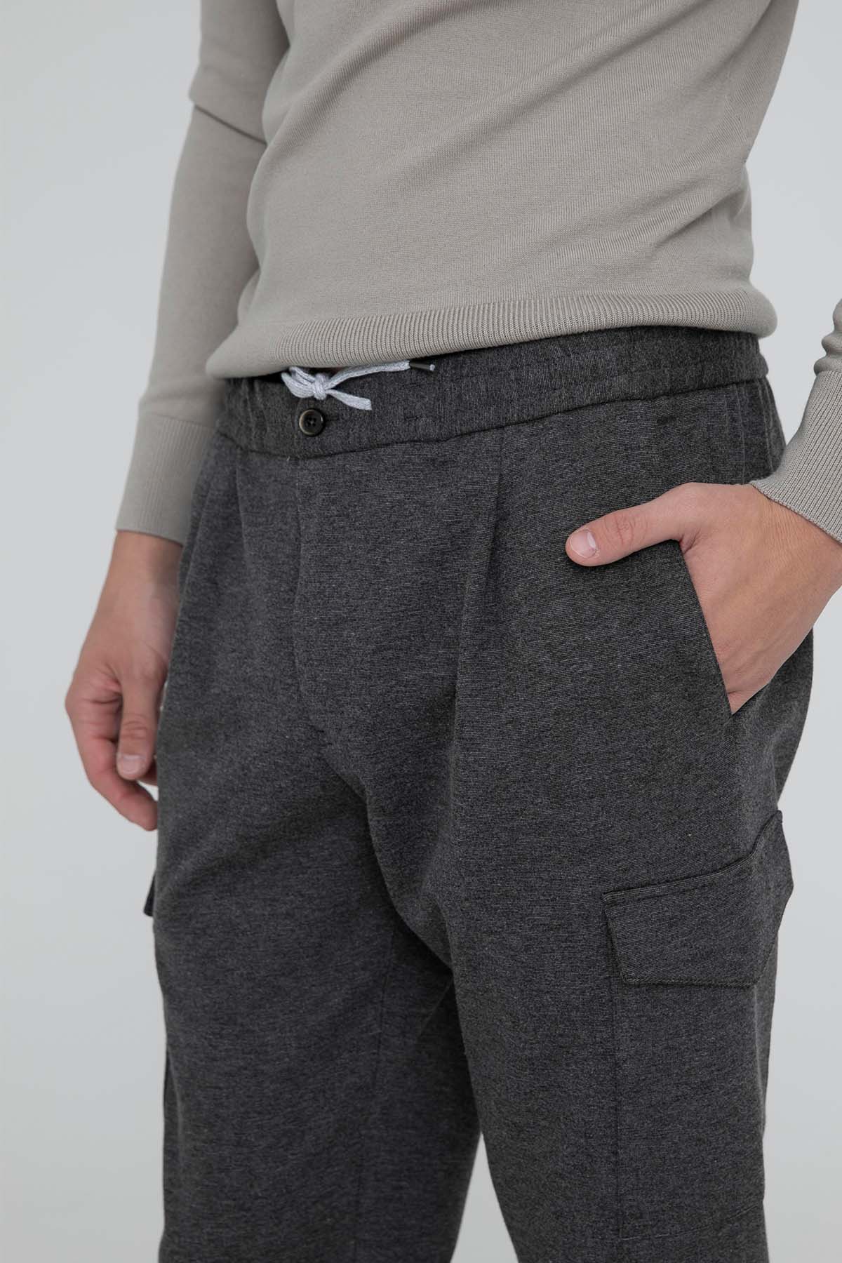 Pantaloni Torino Soft Fit Tek Pileli Beli Lastikli Streç Kargo Pantolon-Libas Trendy Fashion Store