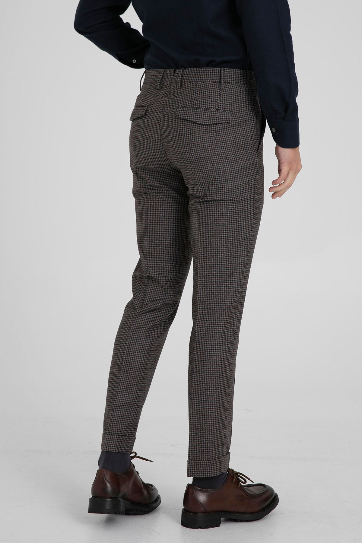 Pantaloni Torino Master Fit Piye Dö Pul Desenli Duble Paça Yün Pantolon-Libas Trendy Fashion Store