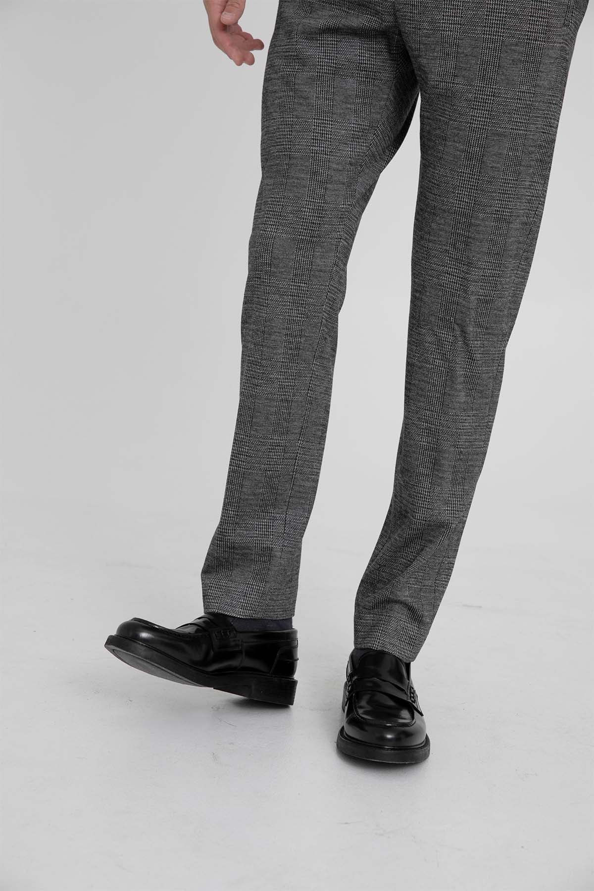 Pantaloni Torino Omega Slim Fit Beli Lastikli Ekoseli Streç Pantolon-Libas Trendy Fashion Store